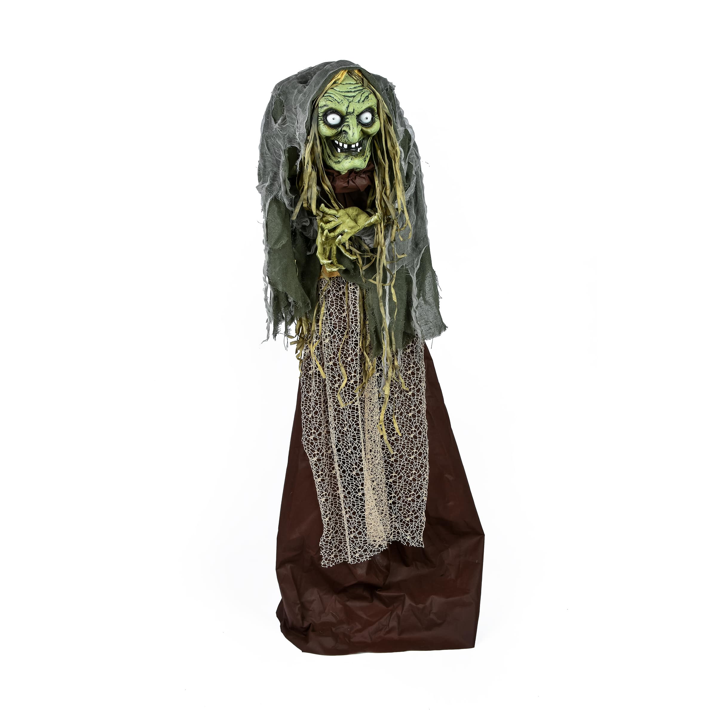 59&#x22; Halloween Sound Activated Animated Green Witch