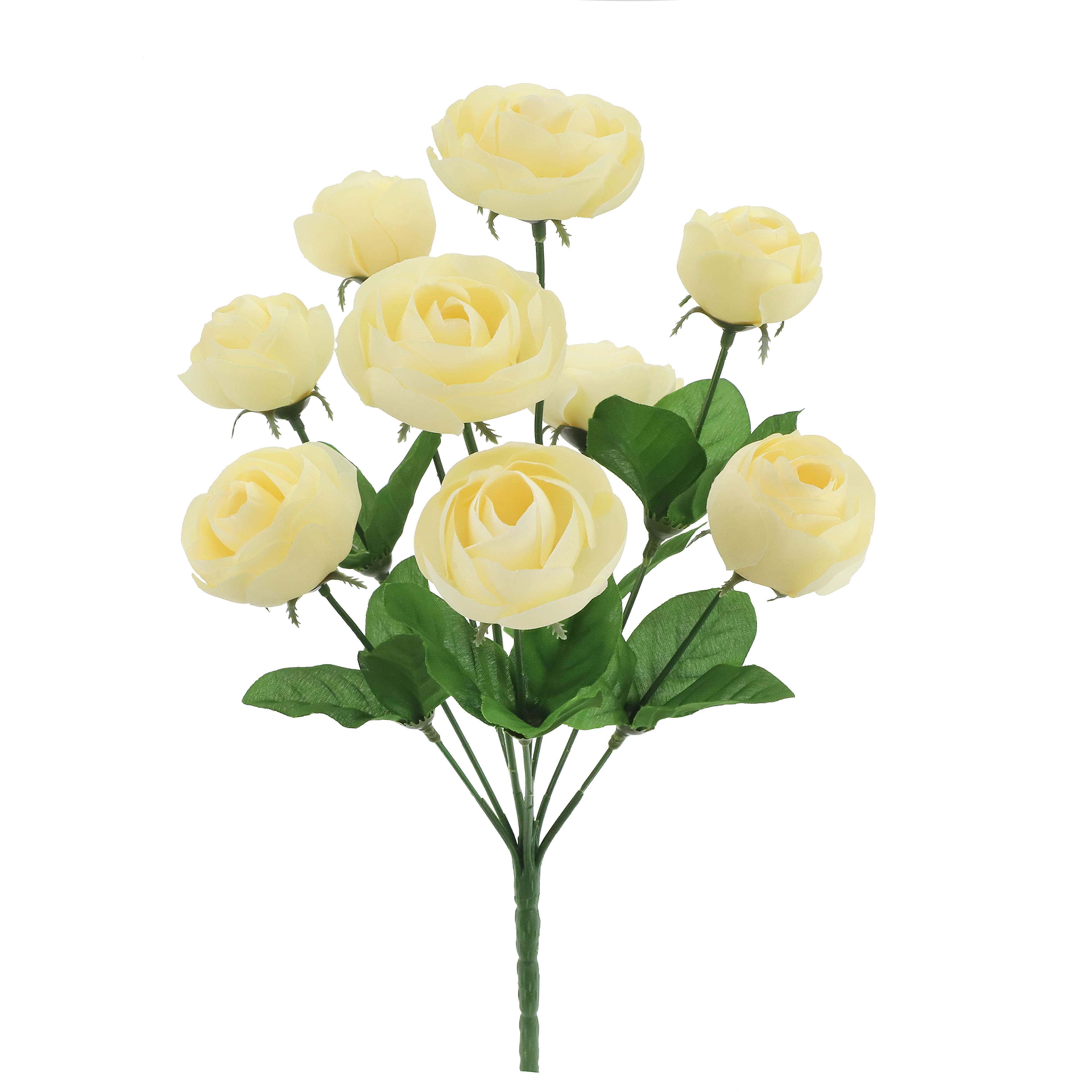 14" Light Yellow Ranunculus Bush by Ashland®