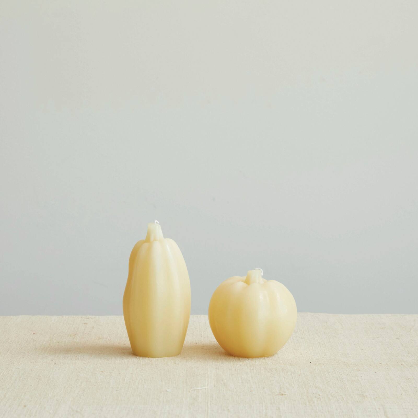 Hello Honey 6&#x22; Cream Unscented Squash Shaped Candle