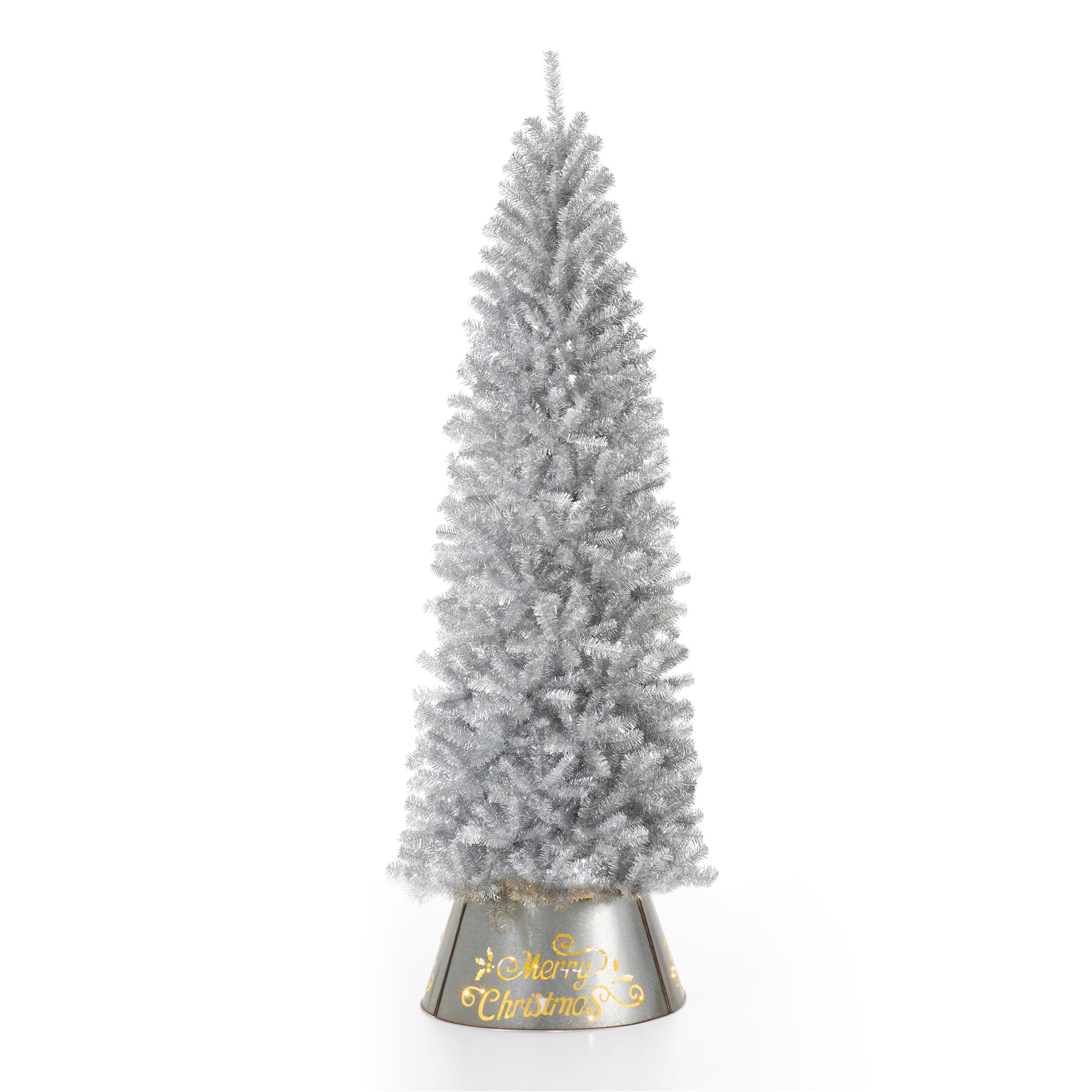 7.5ft. Unlit Silver Tinsel Artificial Christmas Tree