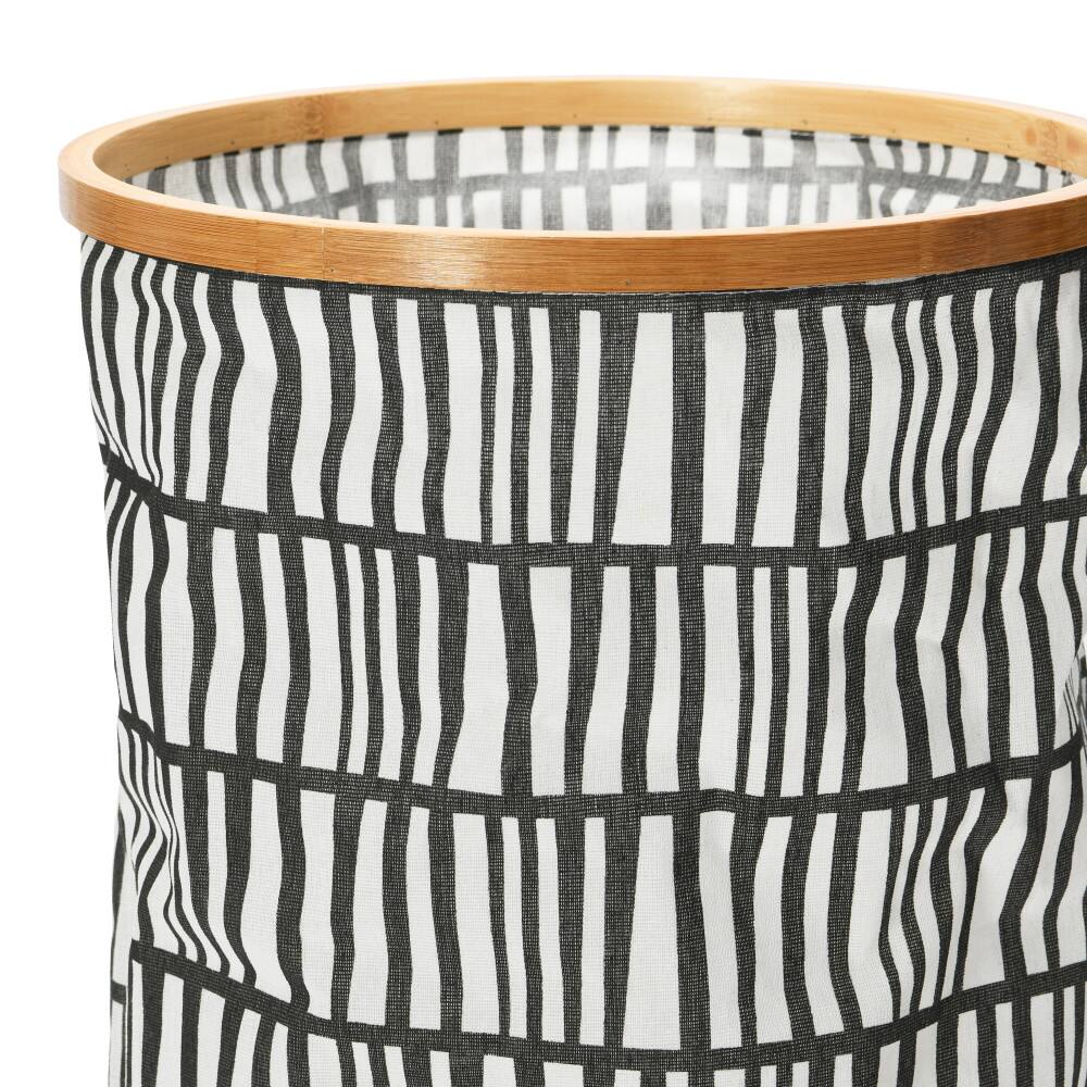 Household Essentials Krush Bamboo Rimmed Hamper (Round, Black)