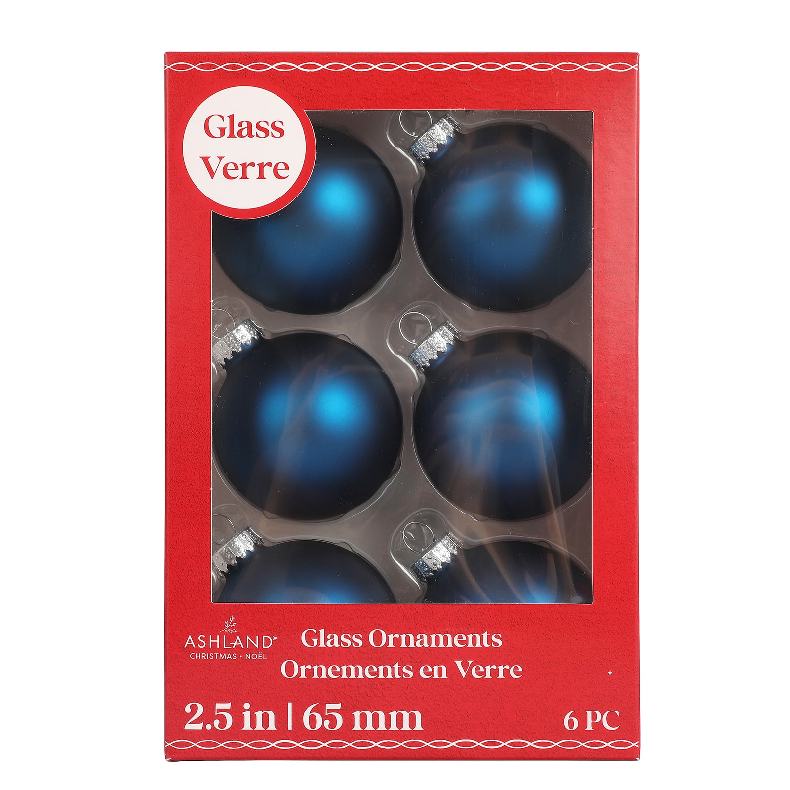 6 Pack 2.5&#x22; Satin Glass Ball Ornaments by Ashland&#xAE;