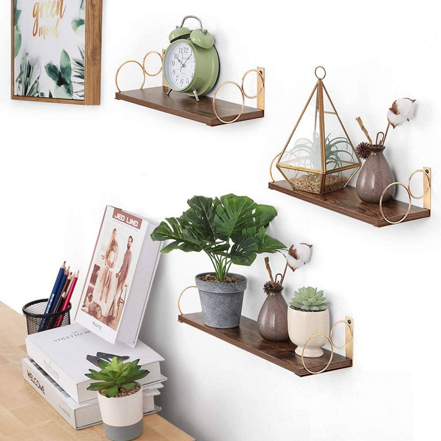 Brown Floating Shelves Set