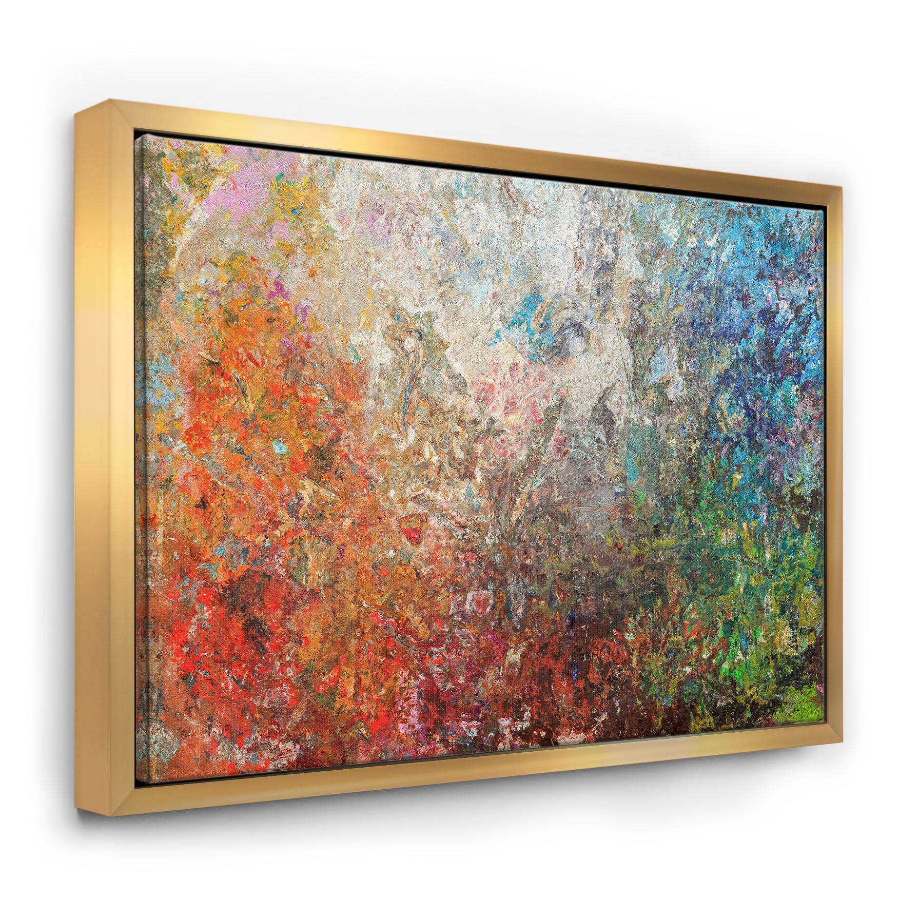 Designart - Board Stained Abstract Art - Abstract Framed Canvas Art Print