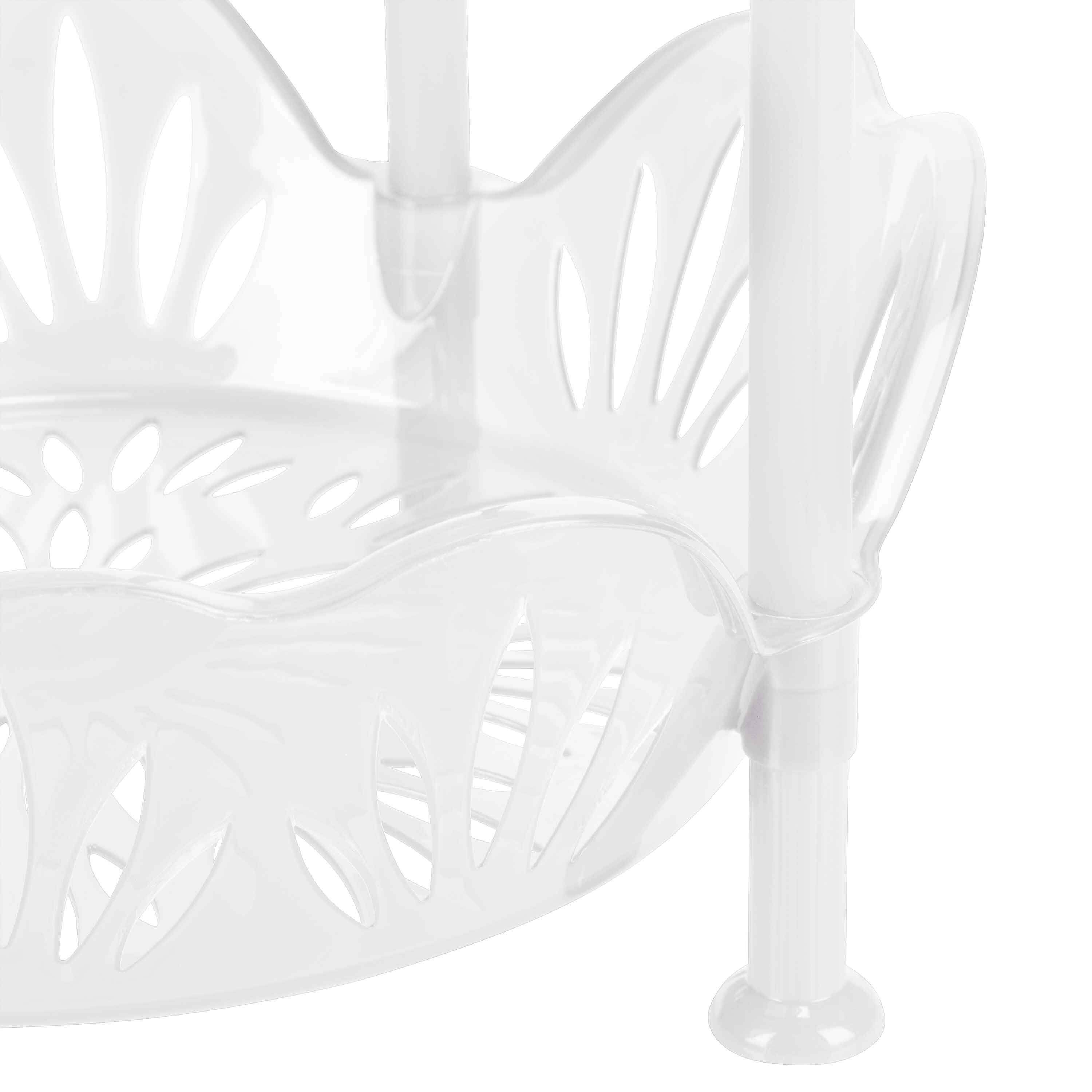 Kitchen Details White 4-Tier Large Basket Shelf
