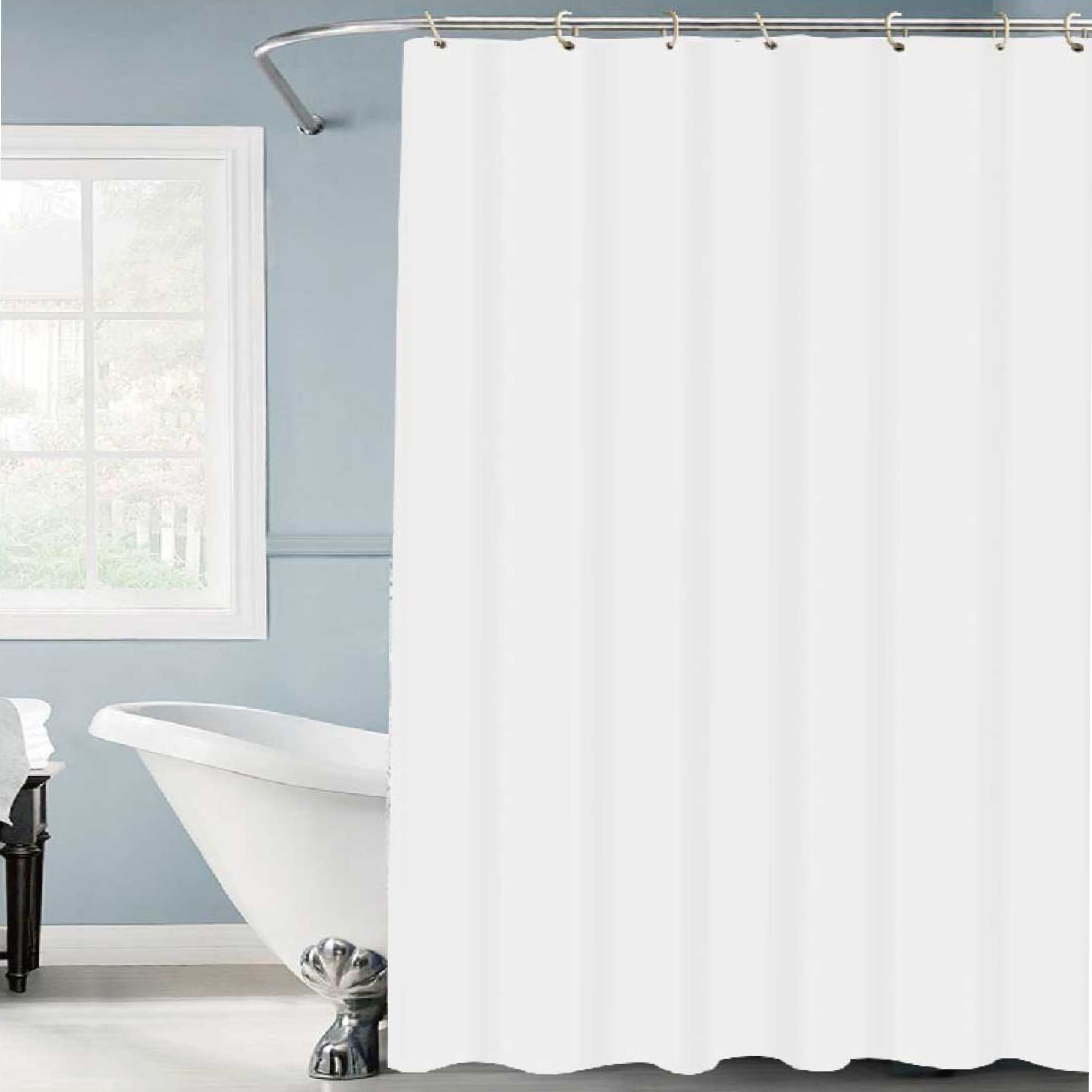 Bath Bliss White Shower Curtain with Splash Guard