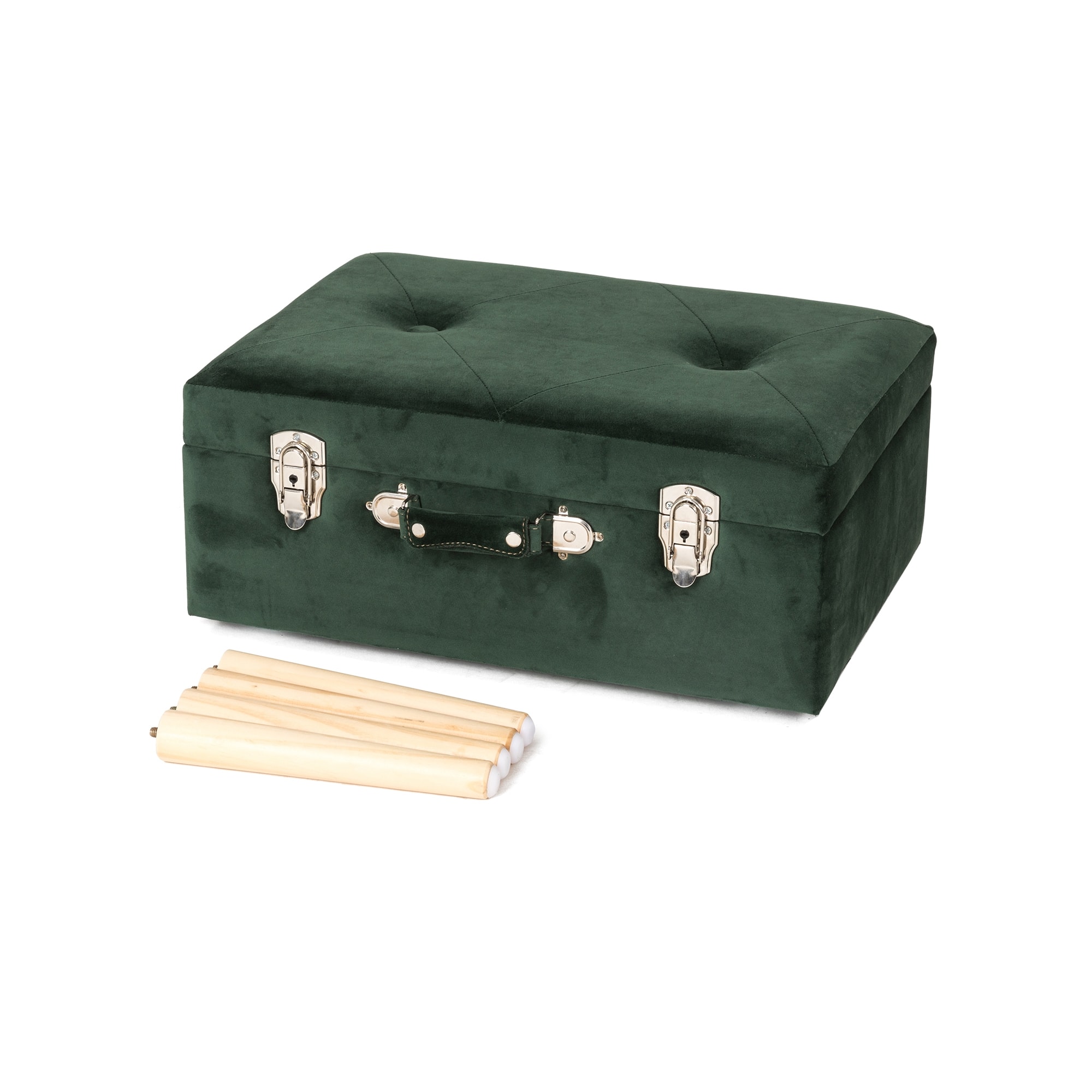 Glitzhome&#xAE; Velvet Upholstered Storage Stool