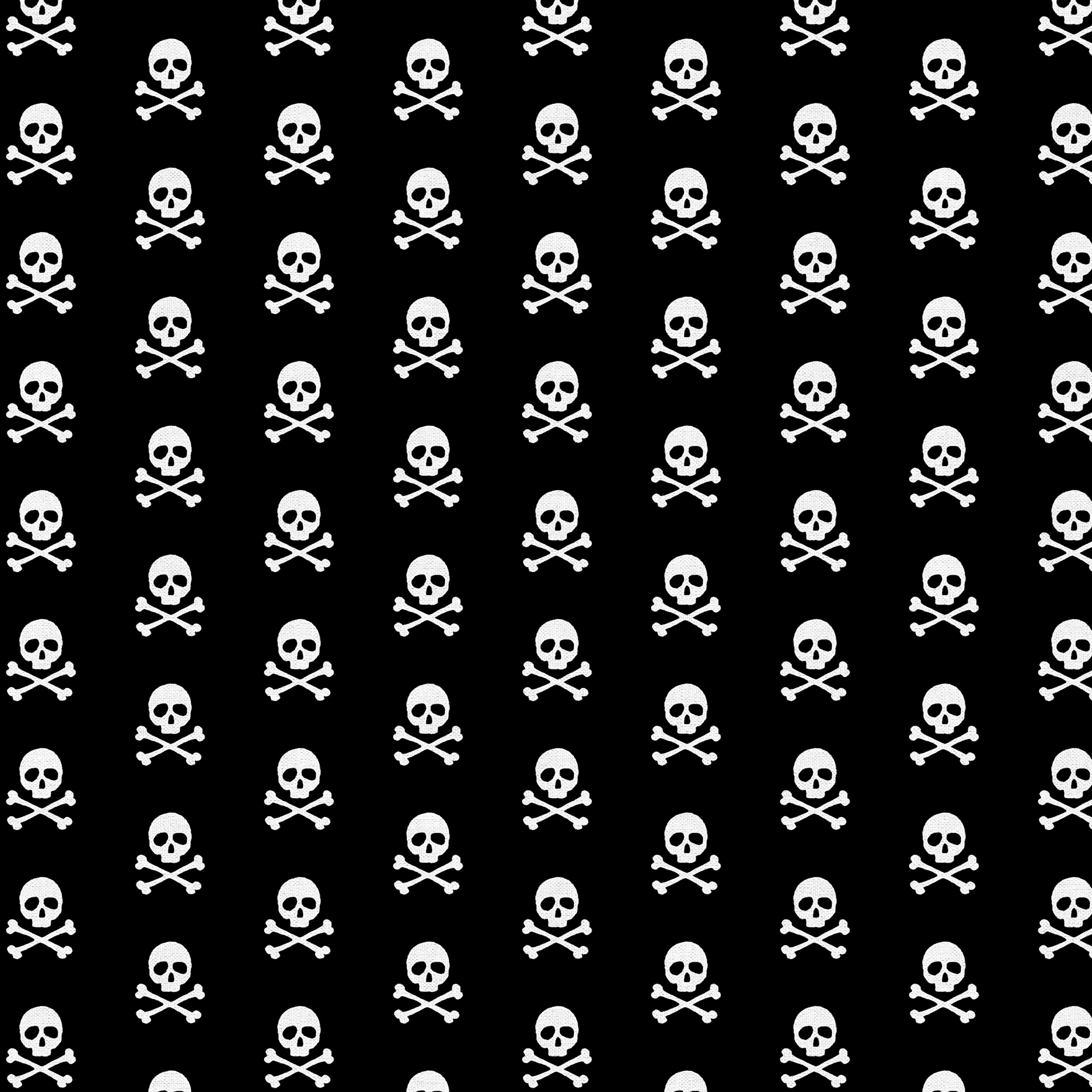 Fabric Editions Black Skulls Cotton Fabric