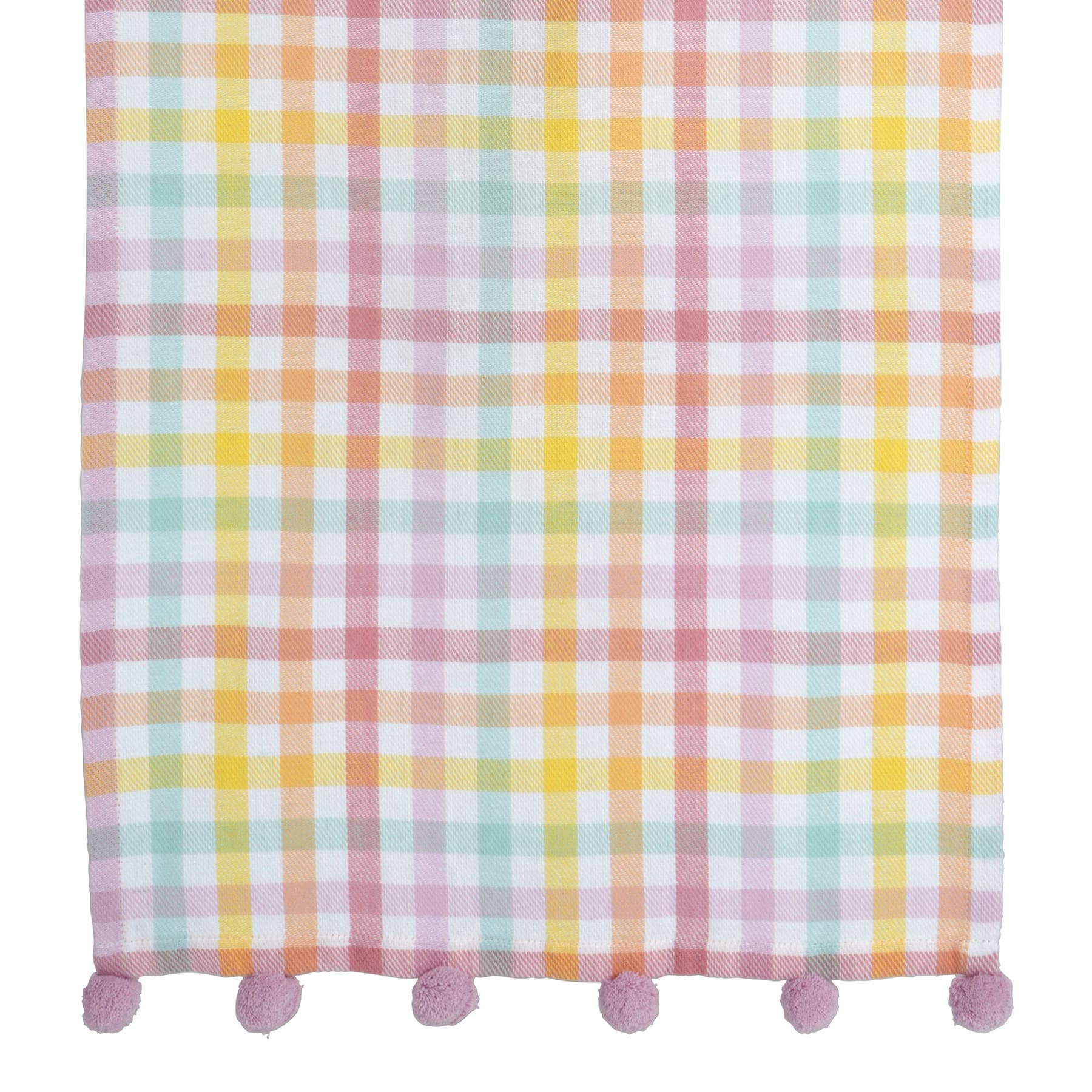 14" x 72" Plaid Table Runner with Pom Poms by Ashland®