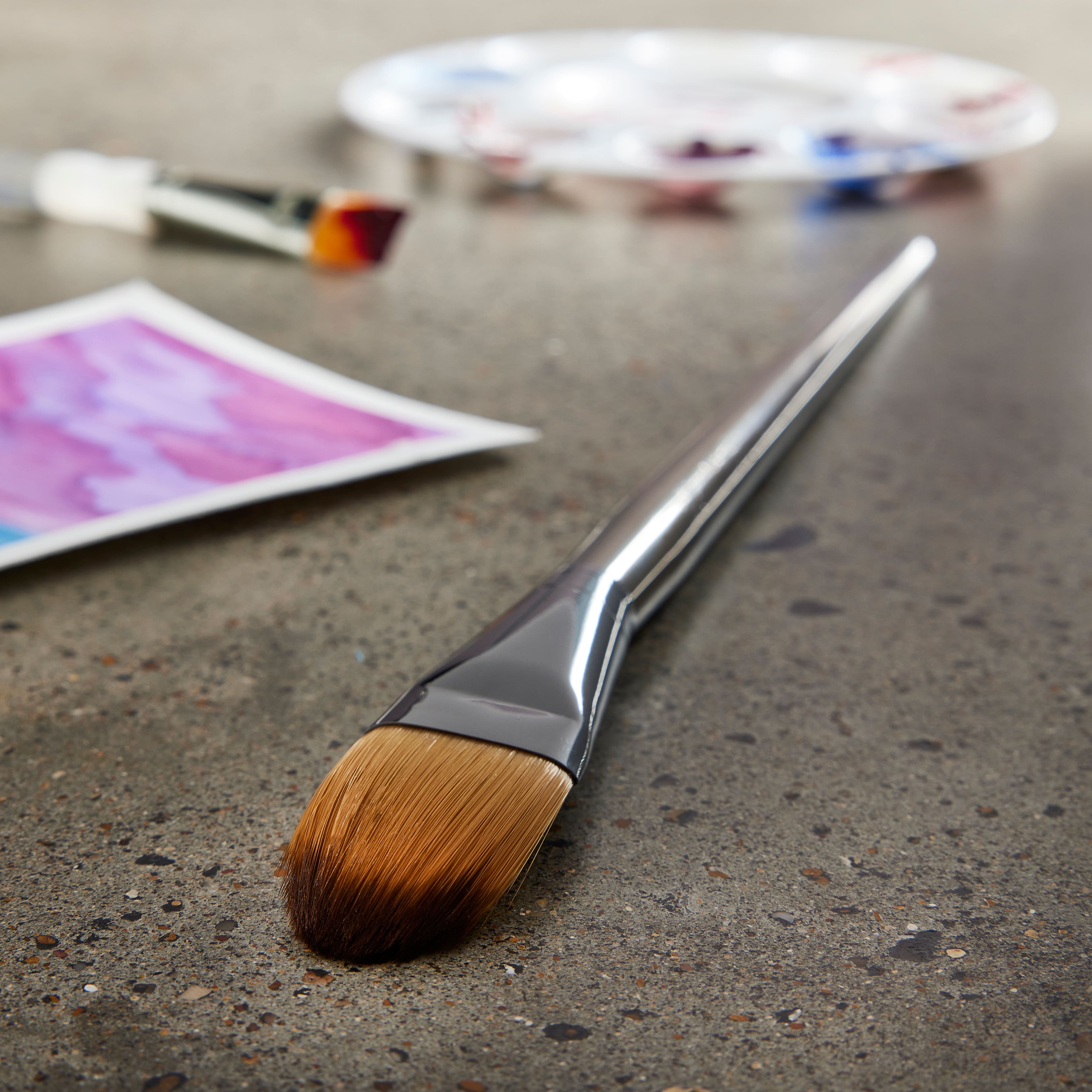 12 Pack: Zen&#x2122; Series 43 Long Handle Filbert Brush
