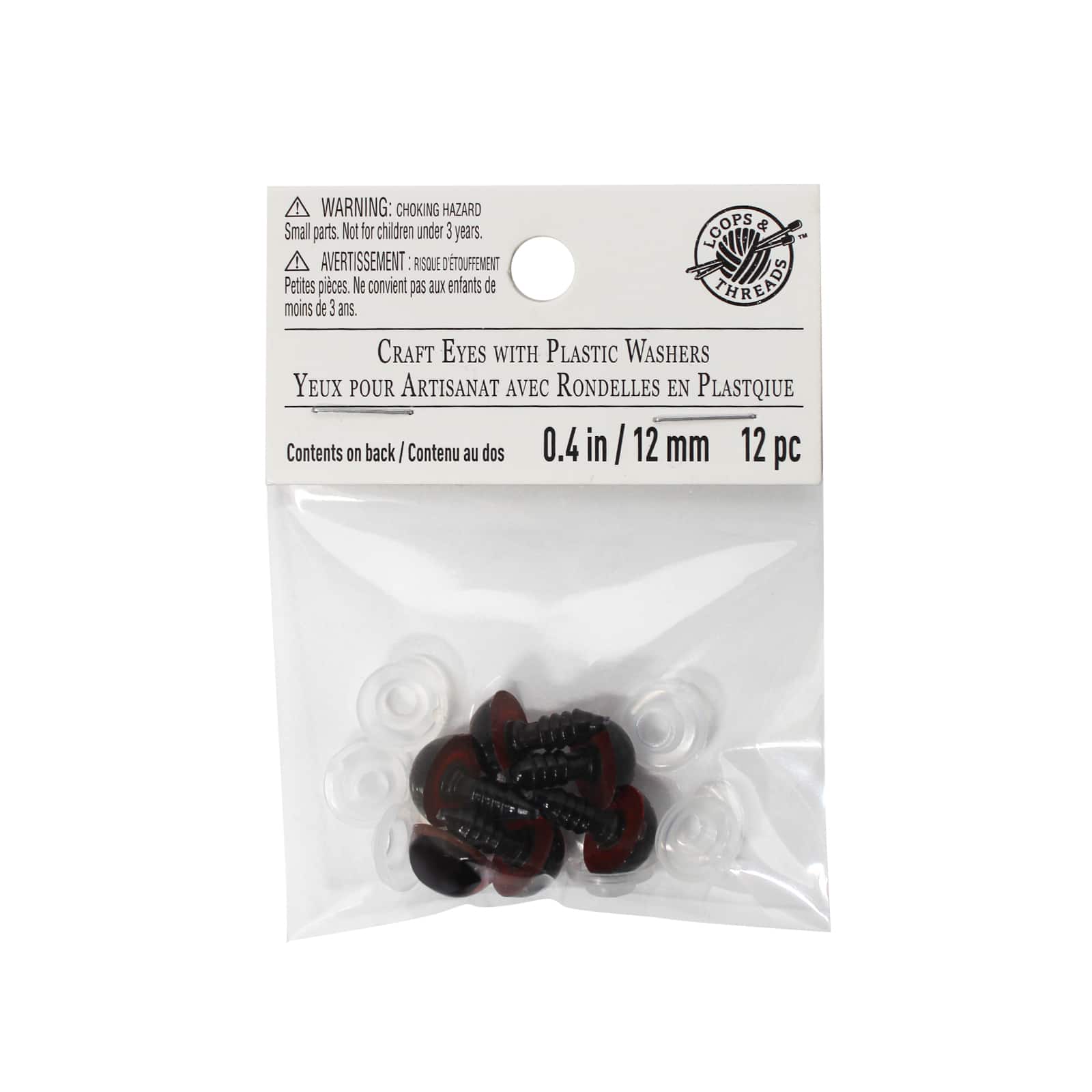 Craft Eyes with Plastic Washers Loops & Threads 12mm | Michaels
