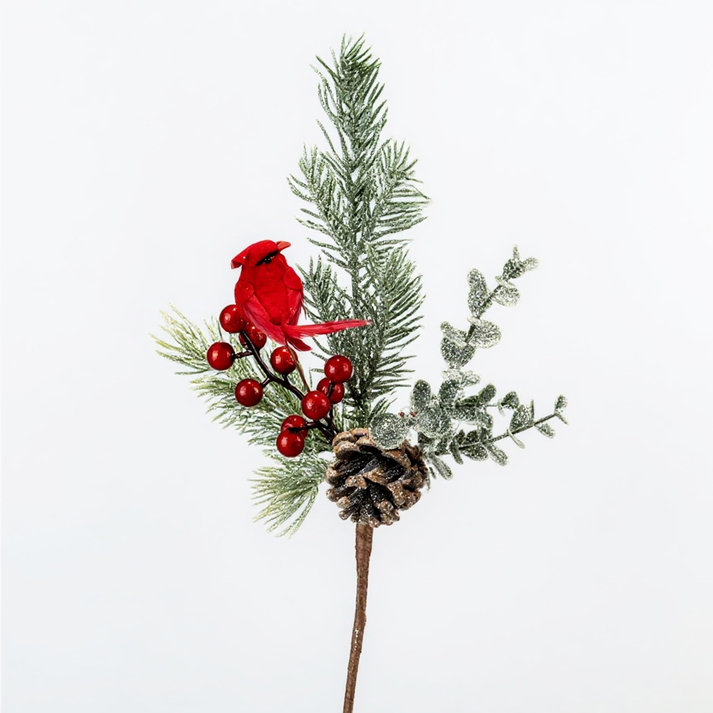 12&#x22; Glitter Pine, Red Berry &#x26; Cardinal Pick by Ashland&#xAE;