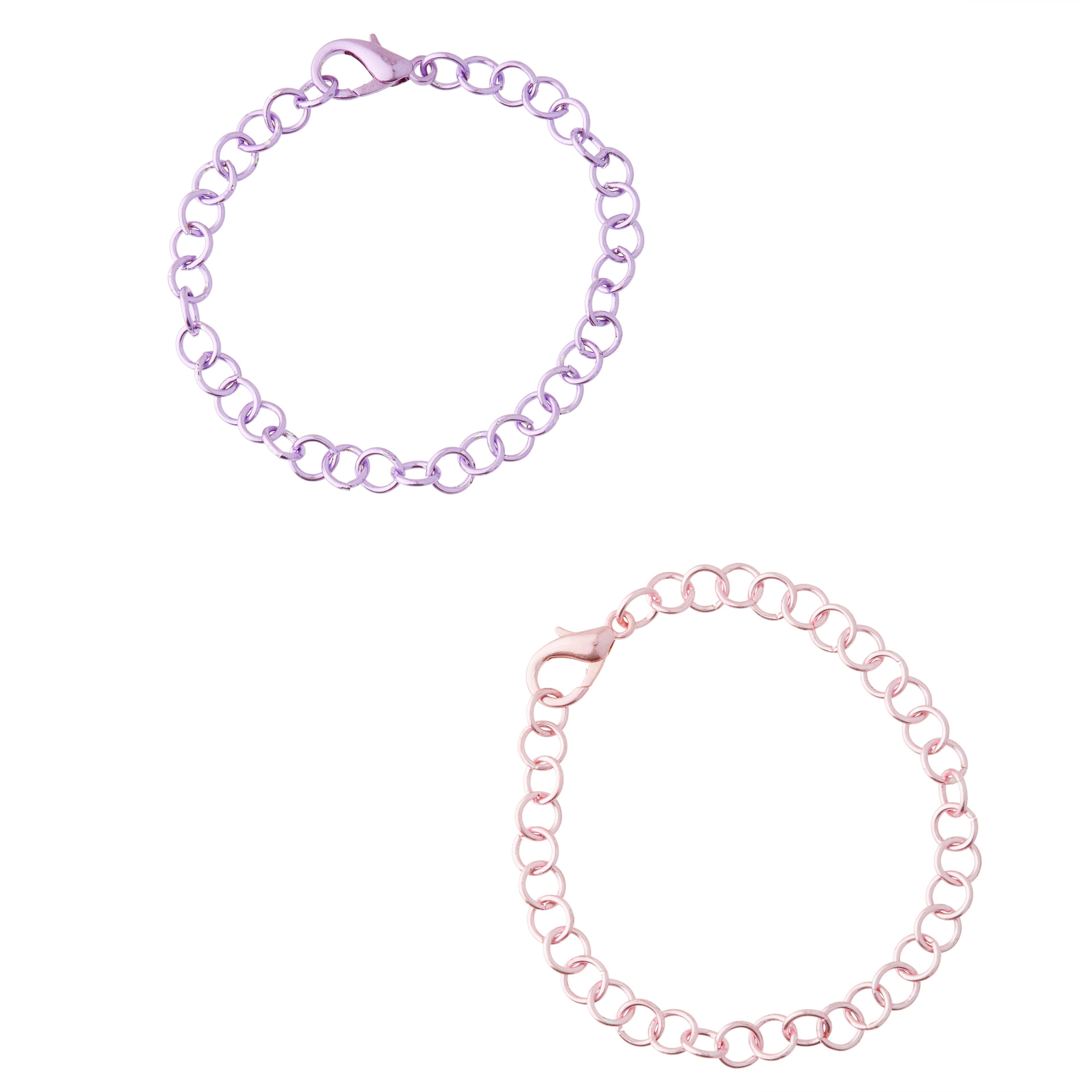 12 Packs: 2 ct. (24 total) Pink &#x26; Purple Chain Bracelets by Creatology&#x2122;