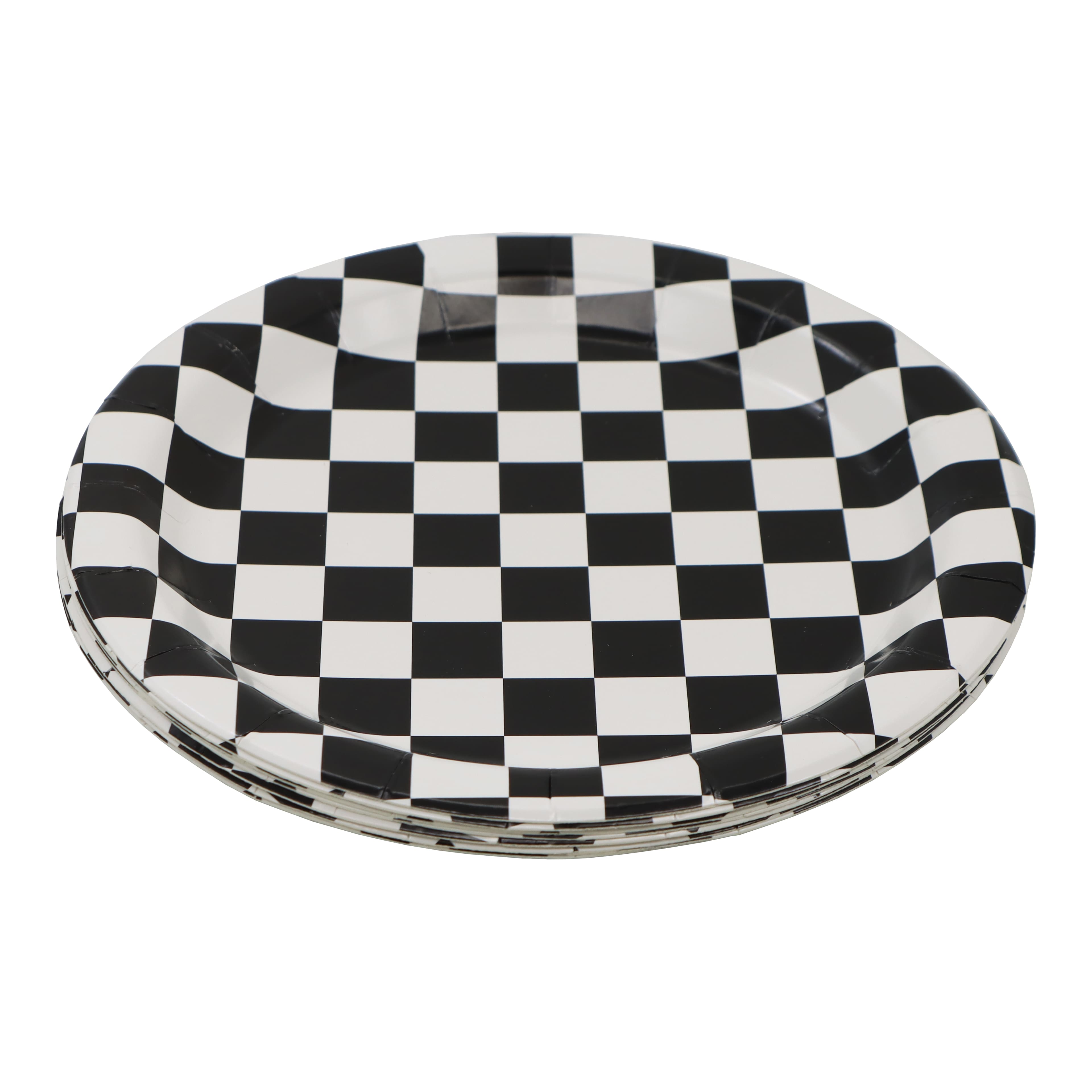 7" Black & White Checkered Snack Plates, 10ct. by Celebrate It™