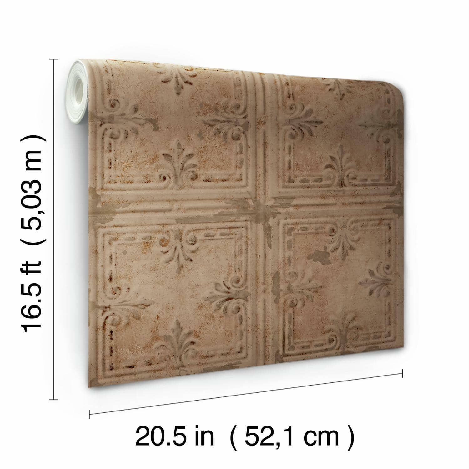 RoomMates Copper Tin Tile Peel &#x26; Stick Wallpaper