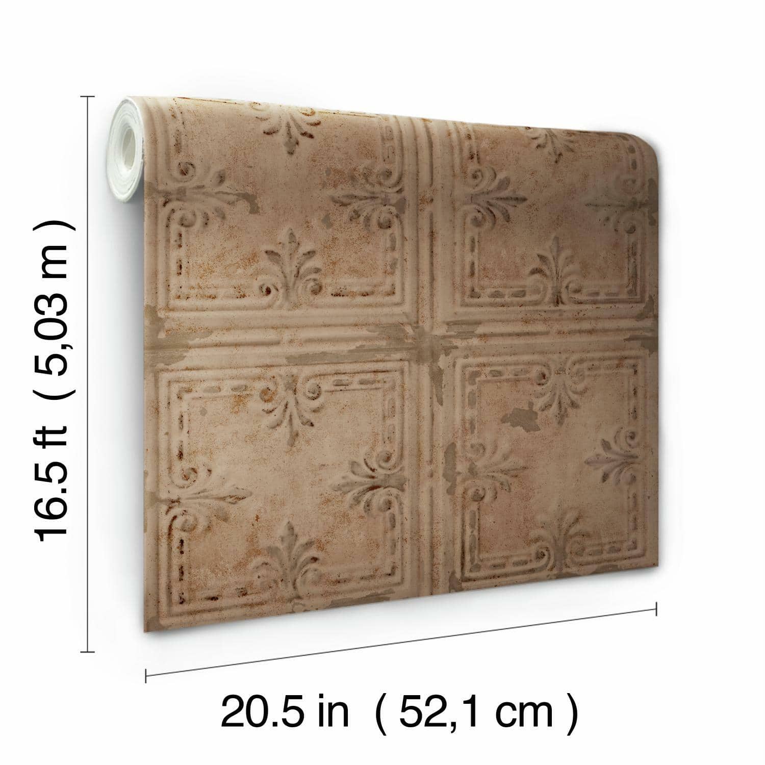RoomMates Copper Tin Tile Peel & Stick Wallpaper