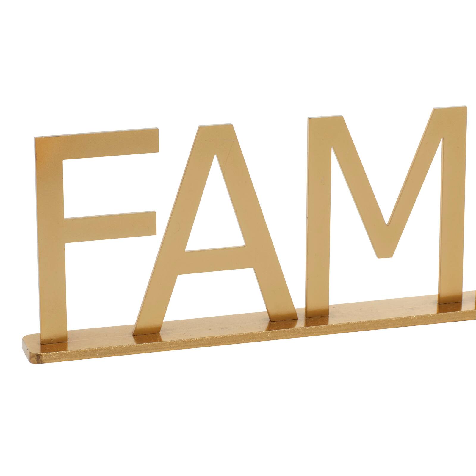 10&#x22; Gold Metal Family &#x26; Home Tabletop Sign Set