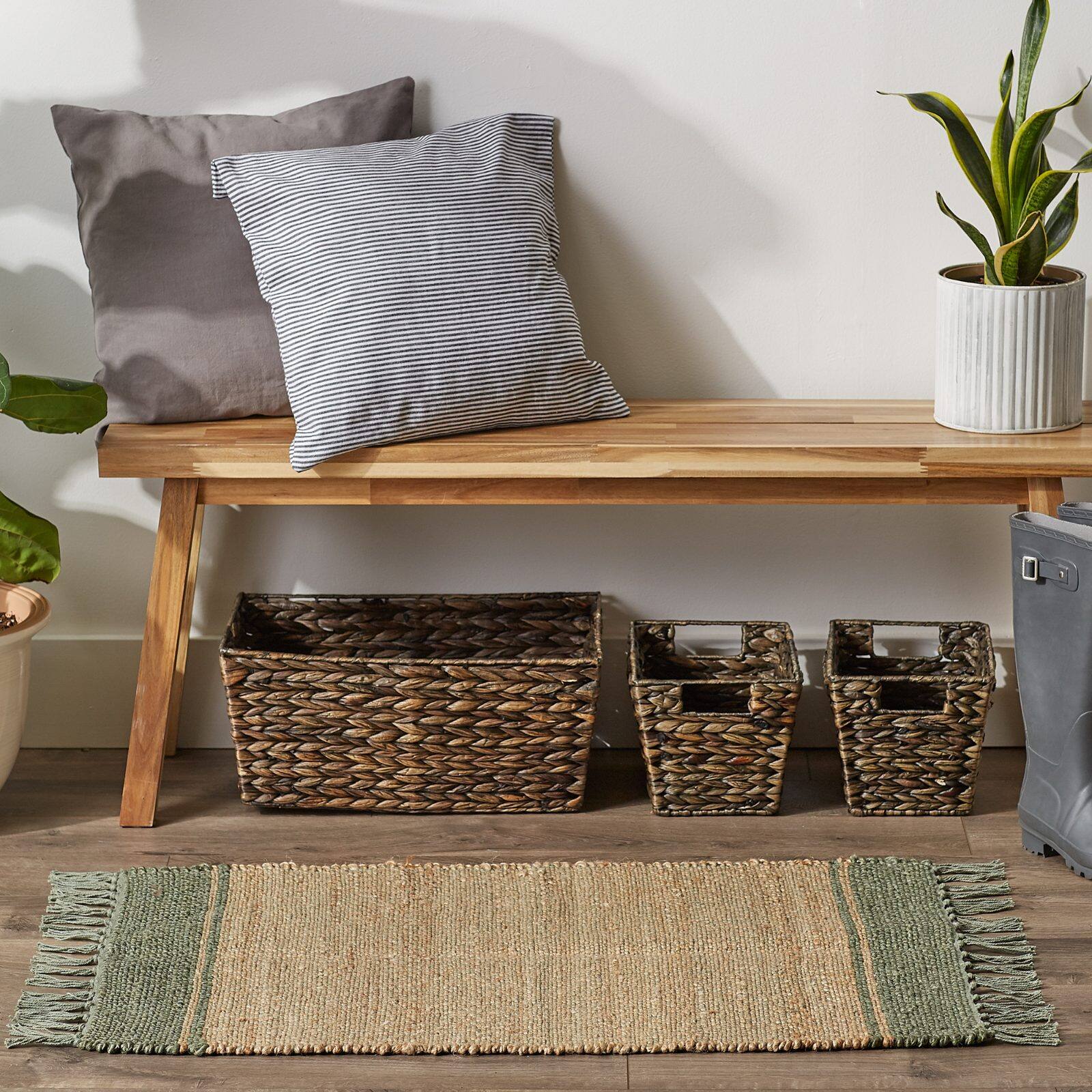 DII&#xAE; Artichoke With Natural Jute Stripes Hand-Loomed Rug, 2ft. x 3ft.