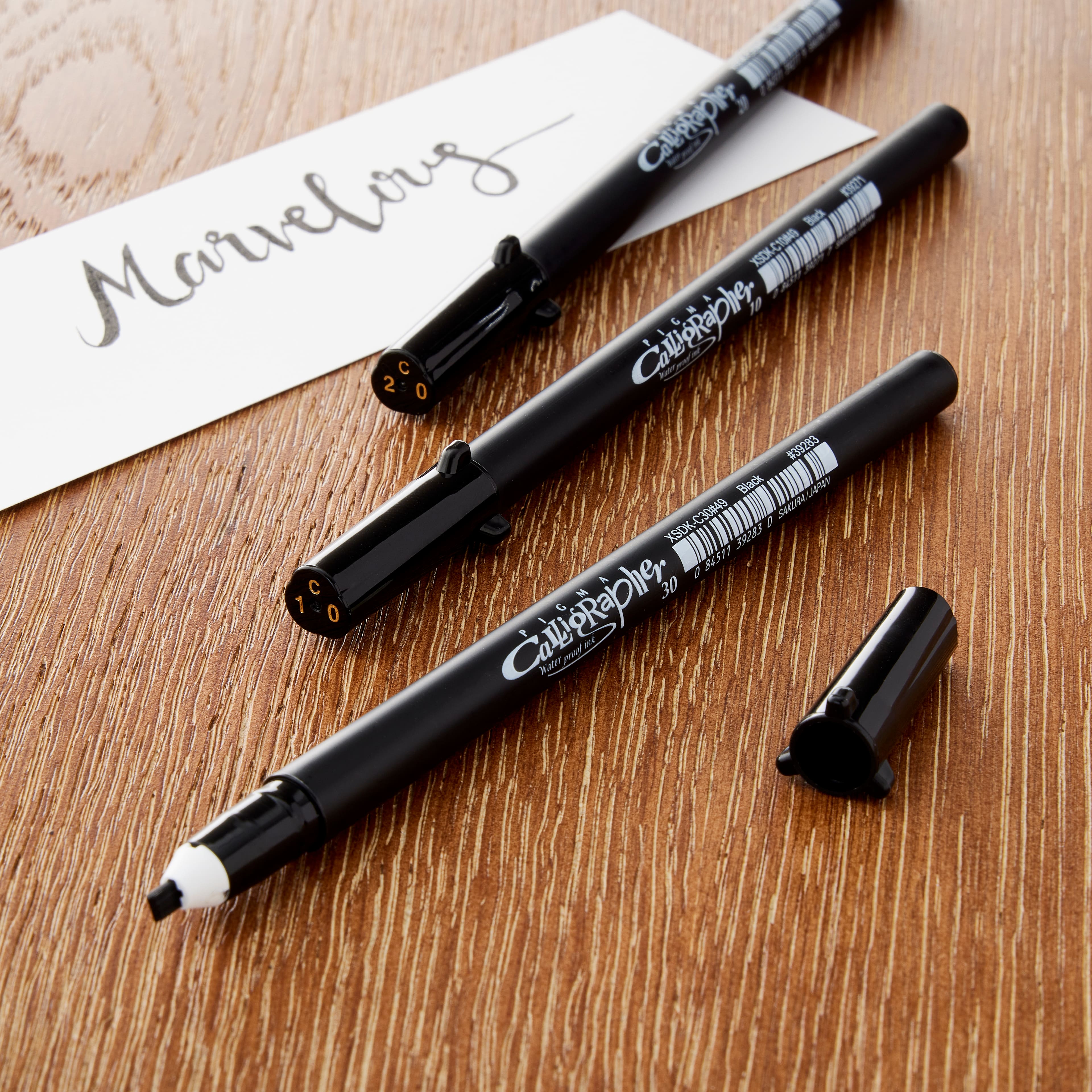 6 Packs: 3 ct. (18 total) Pigma&#xAE; Calligrapher&#x2122; Black Pen Set