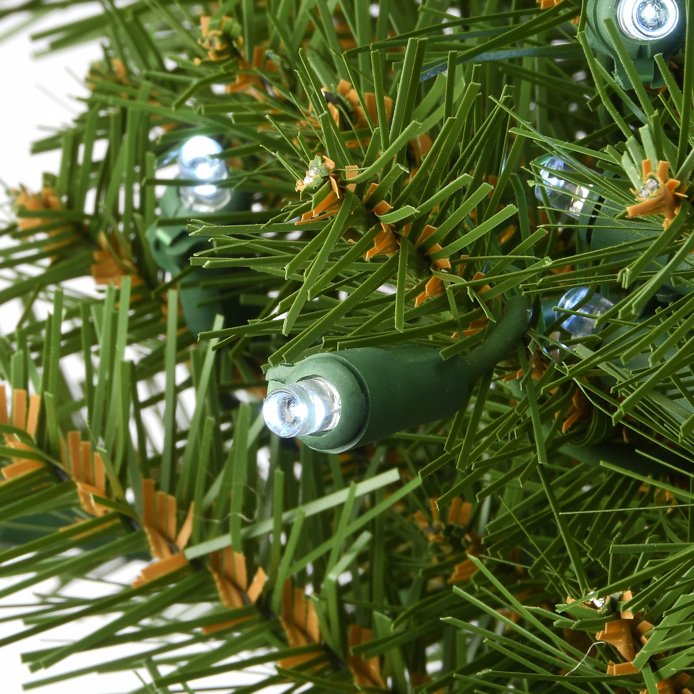 christmas wreath with cool white lights