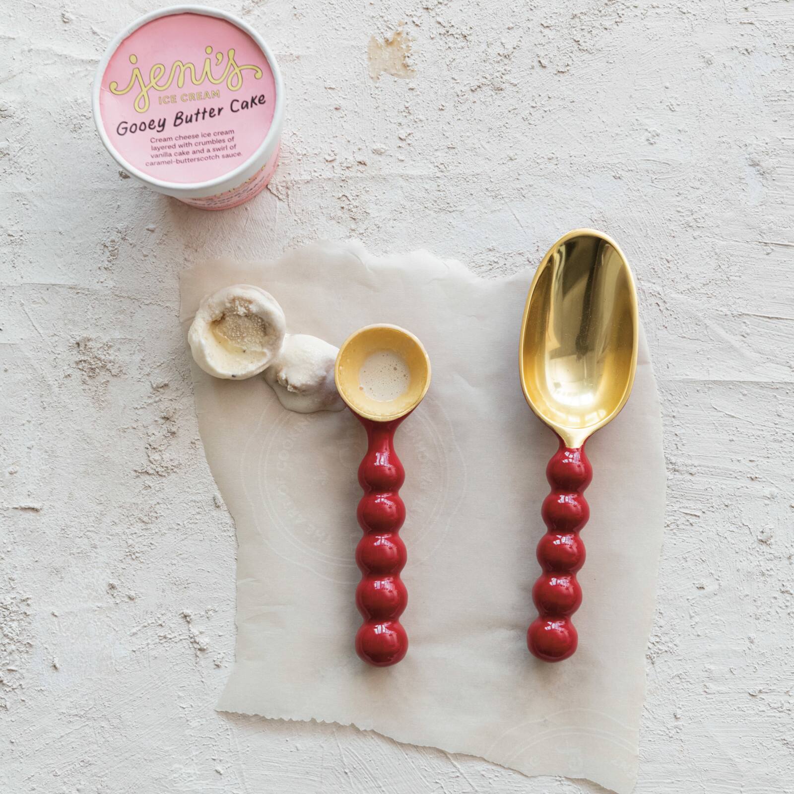 Hello Honey® Red & Gold Enameled Aluminum Ice Cream Scoop