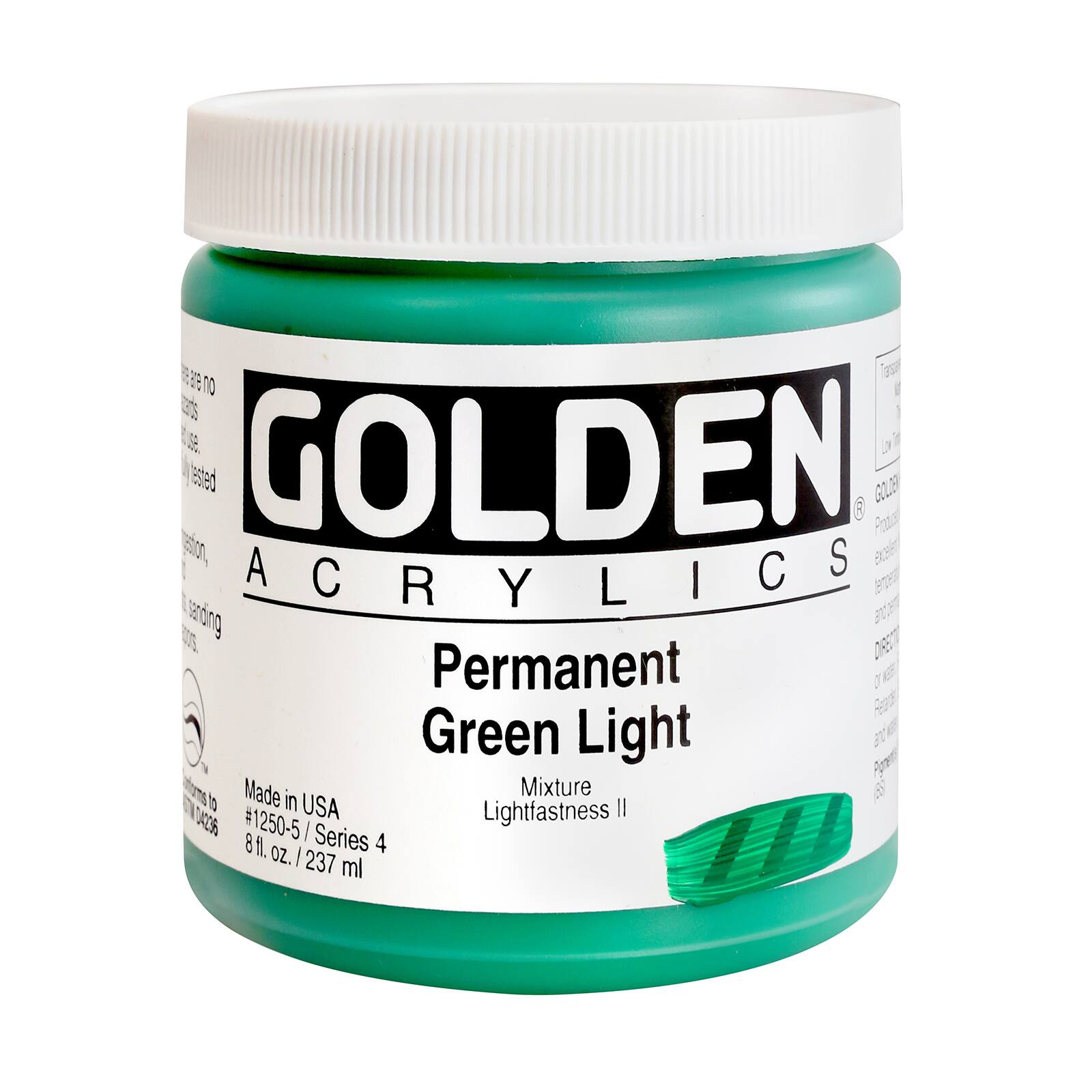 Golden Heavy Body Acrylic Paint, 8 oz in Permanent Green Light