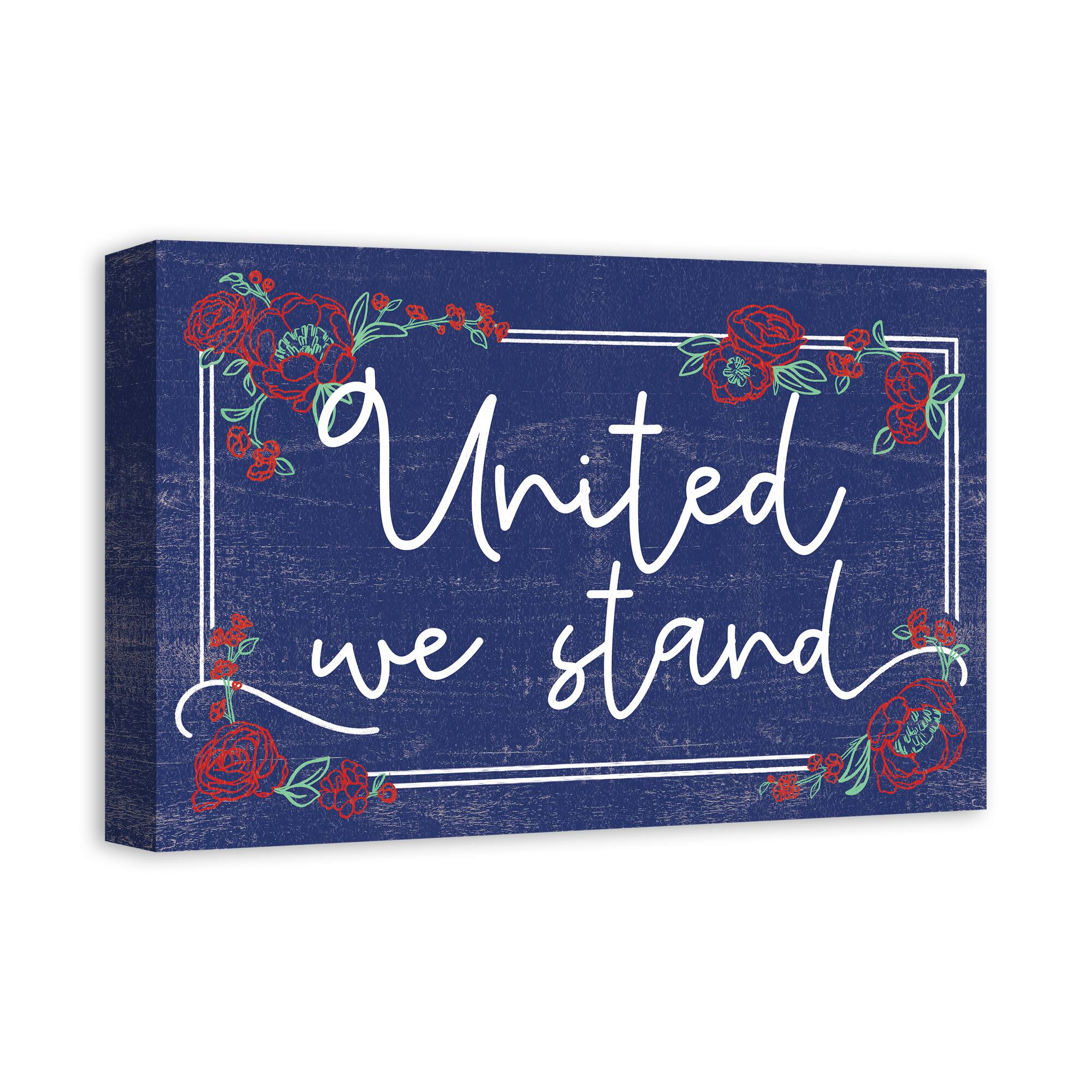 United We Stand Script Canvas Wall Art