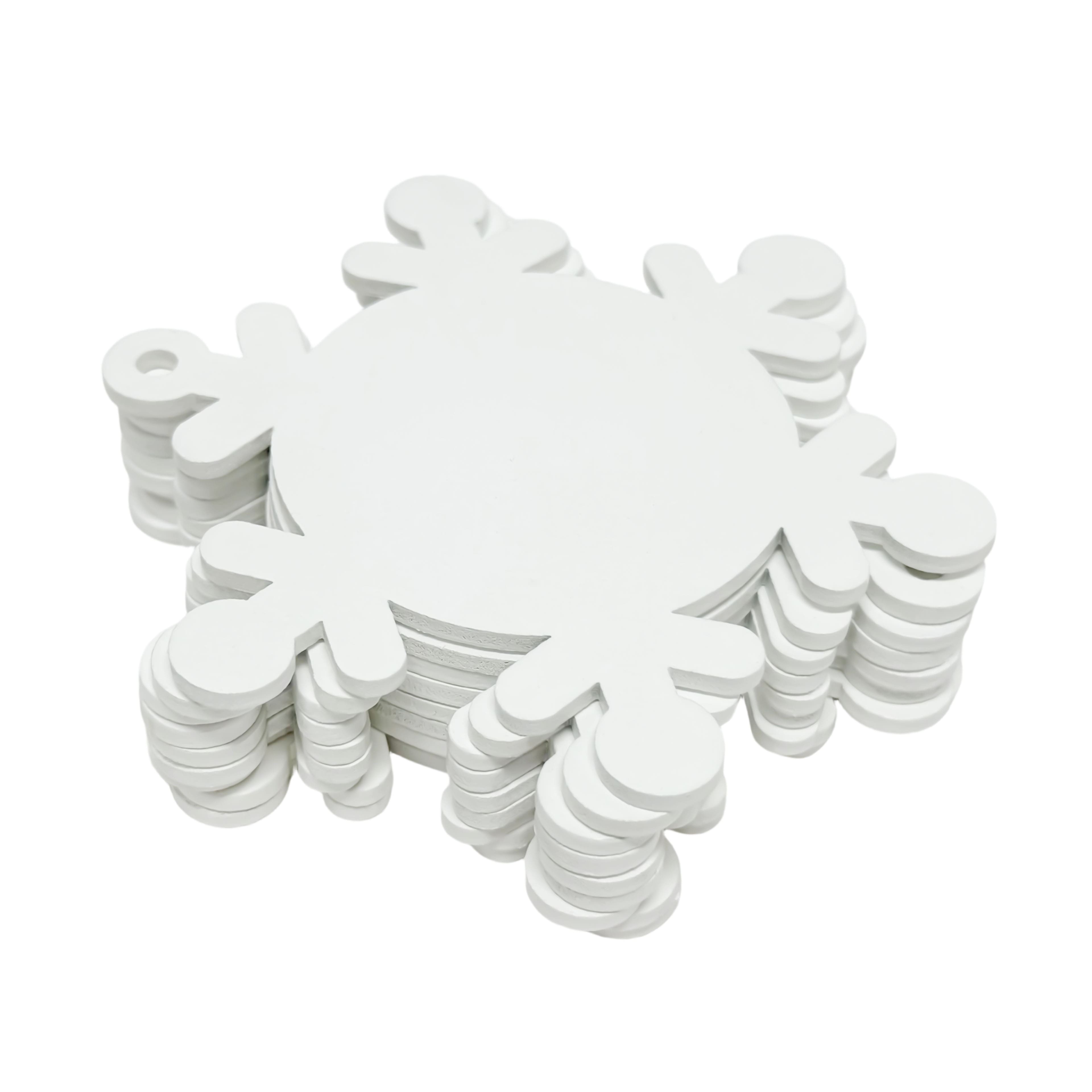 3.5" DIY Whitewashed Plywood Snowflake Ornaments, 12ct. by Make Market®