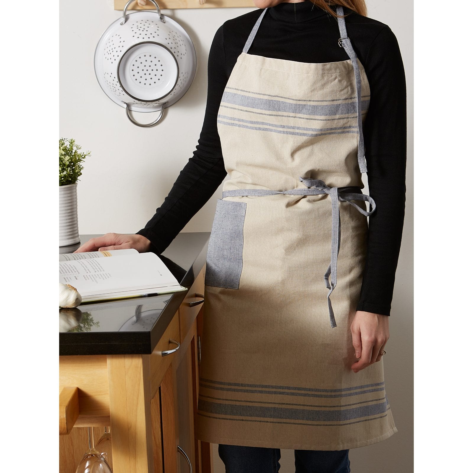 DII&#xAE; Nautical Blue French Stripe Chef Apron