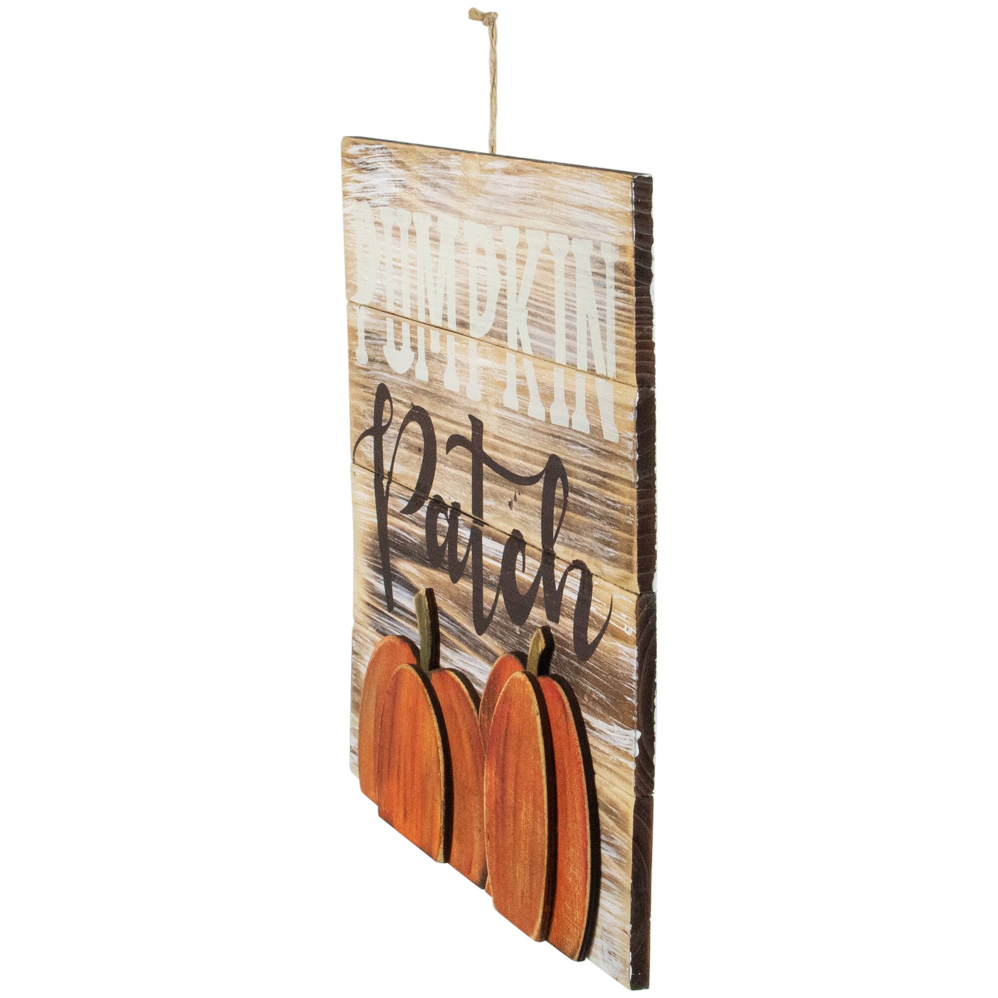 Pumpkin Patch Fall Harvest Wooden Wall Sign