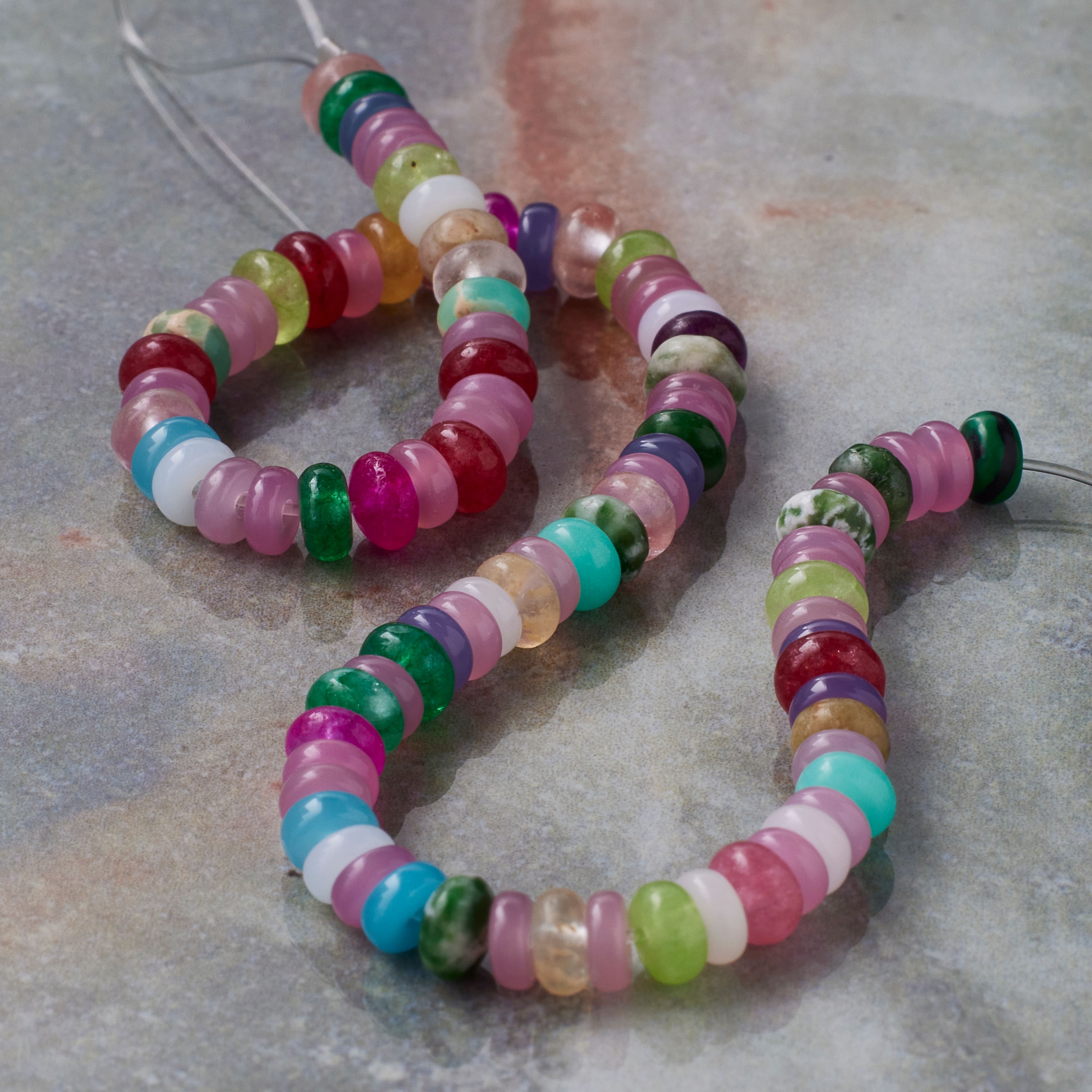 Mixed Stone Rondelle Beads by Bead Landing&#x2122;