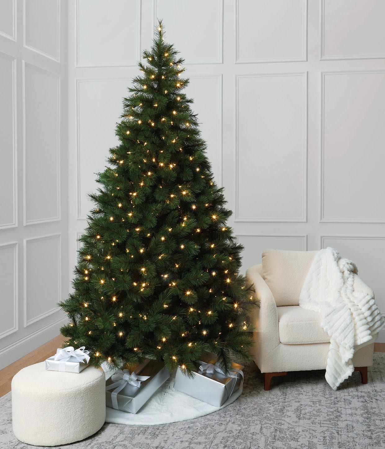 7.5ft. Pre-Lit Rutherford Pine Artificial Christmas Tree, Warm White LED Lights by Ashland&#xAE;