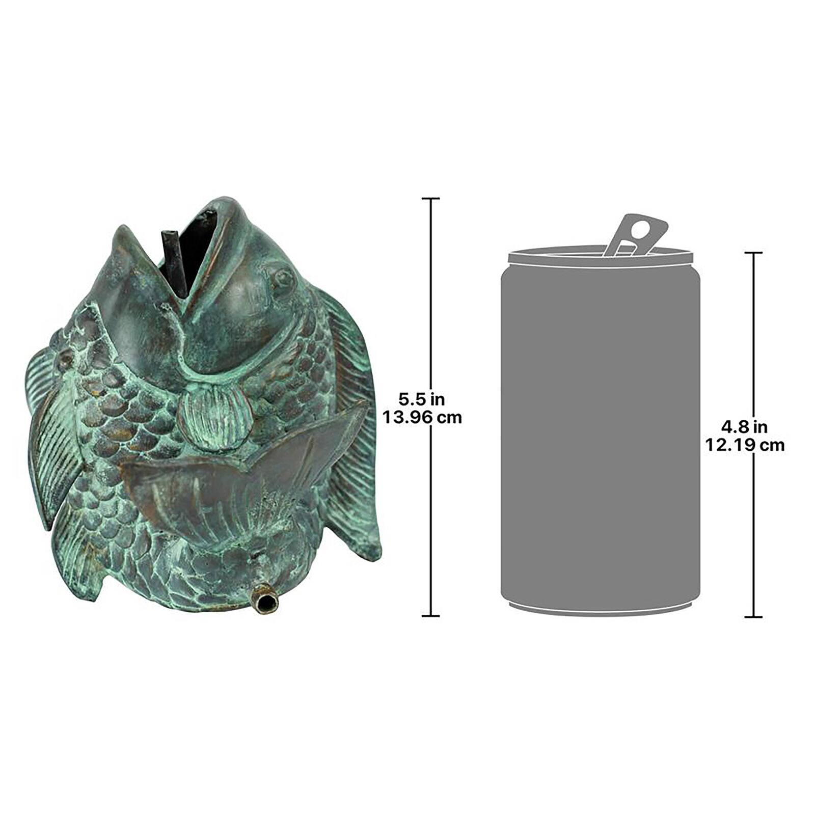 Design Toscano Small Dancing Asian Fish Bronze Spitting Garden Statue