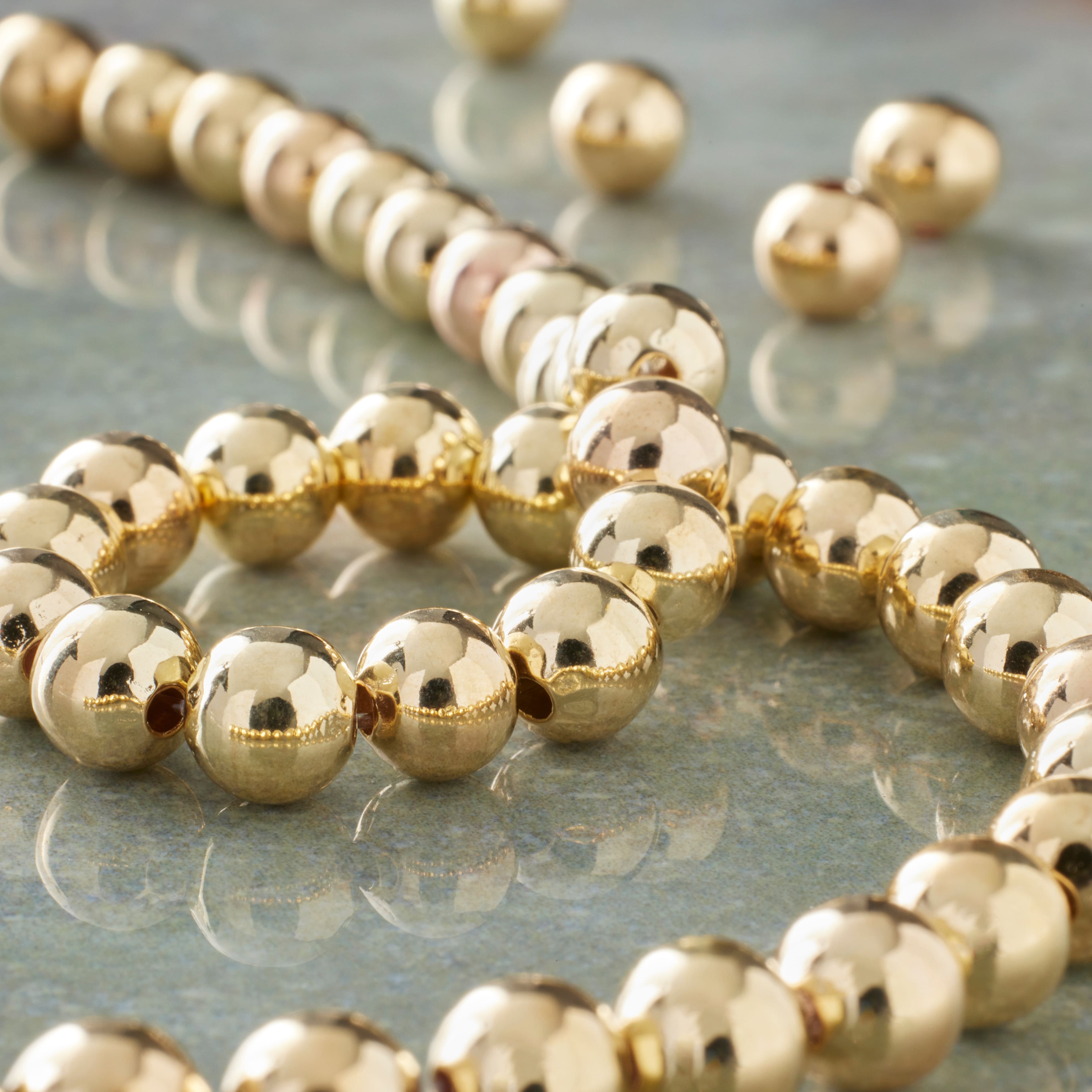 Gold Metal Round Beads, 6mm by Bead Landing&#x2122;