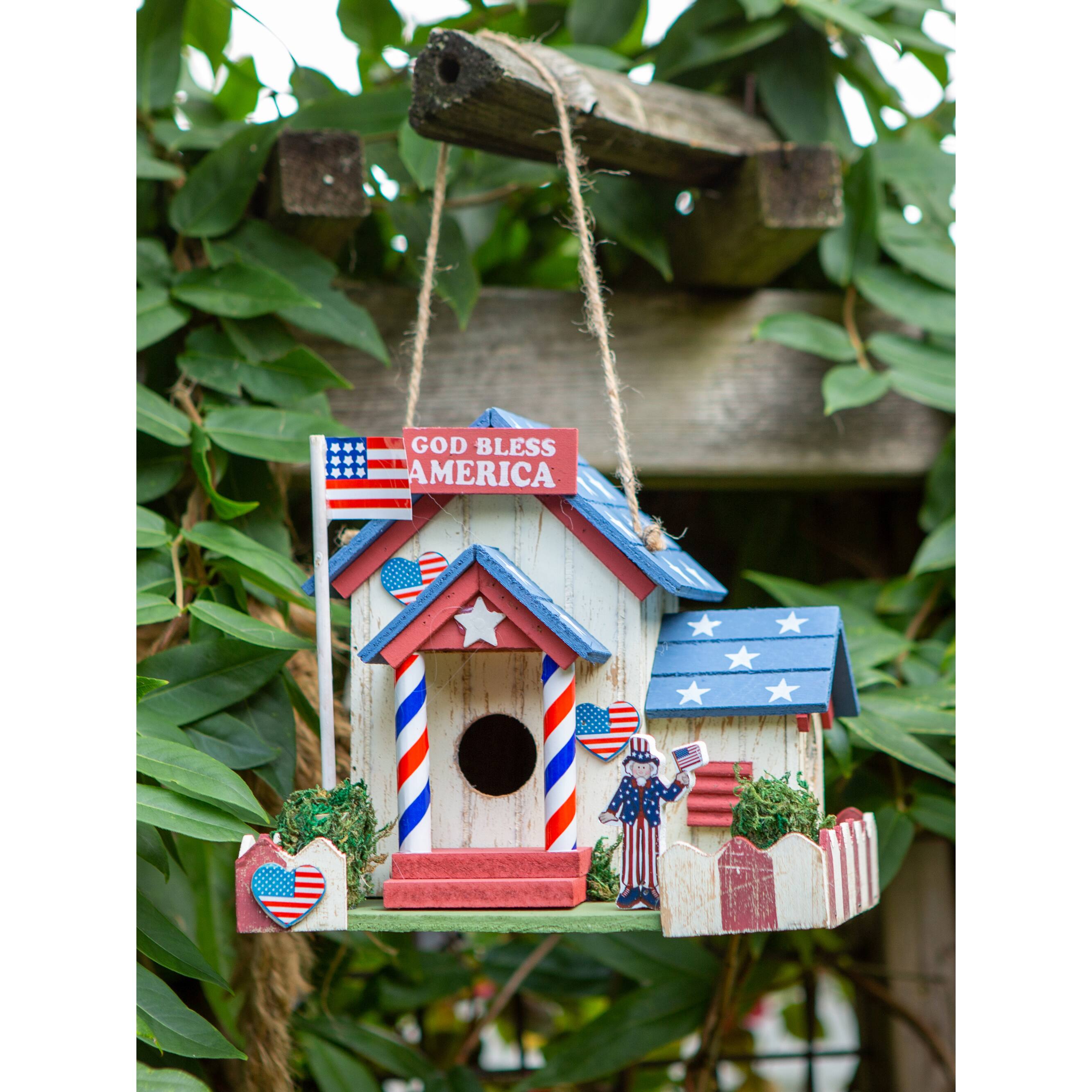 8.5&#x22; U.S.A. Patriotic Birdhouse