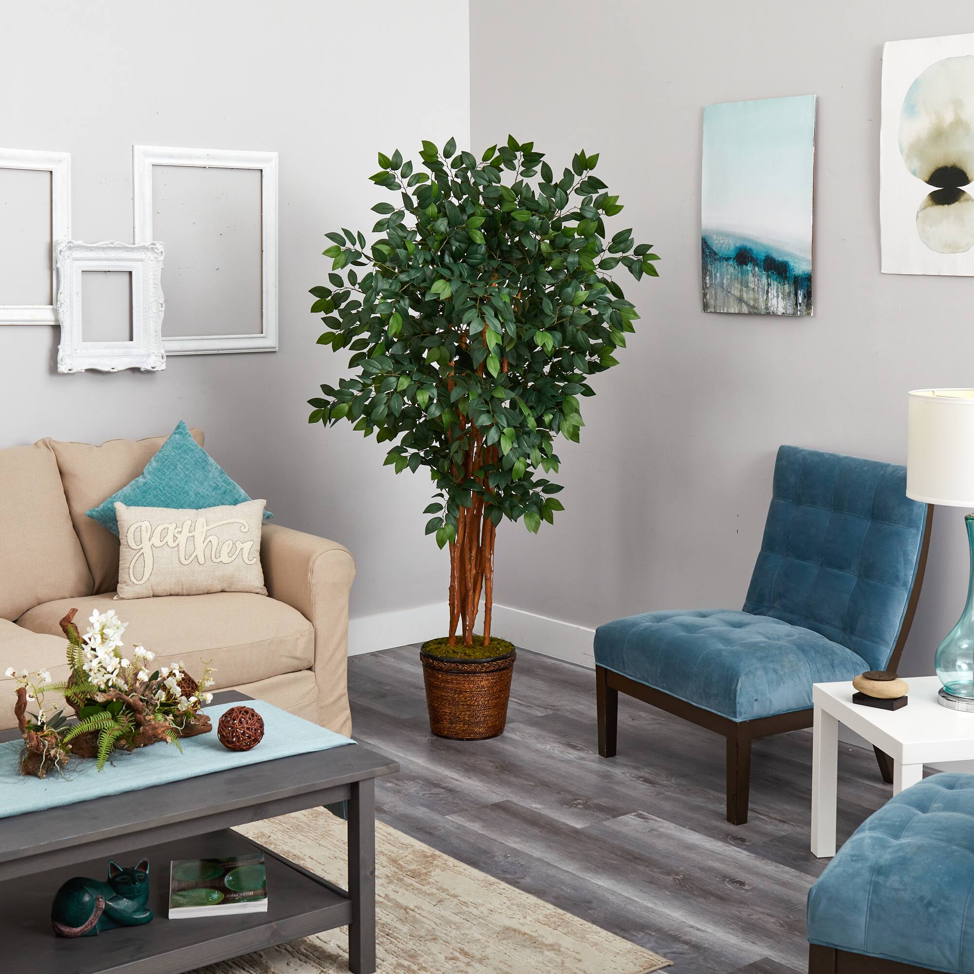 5.5ft. Sakaki Artificial Tree in Wicker Planter