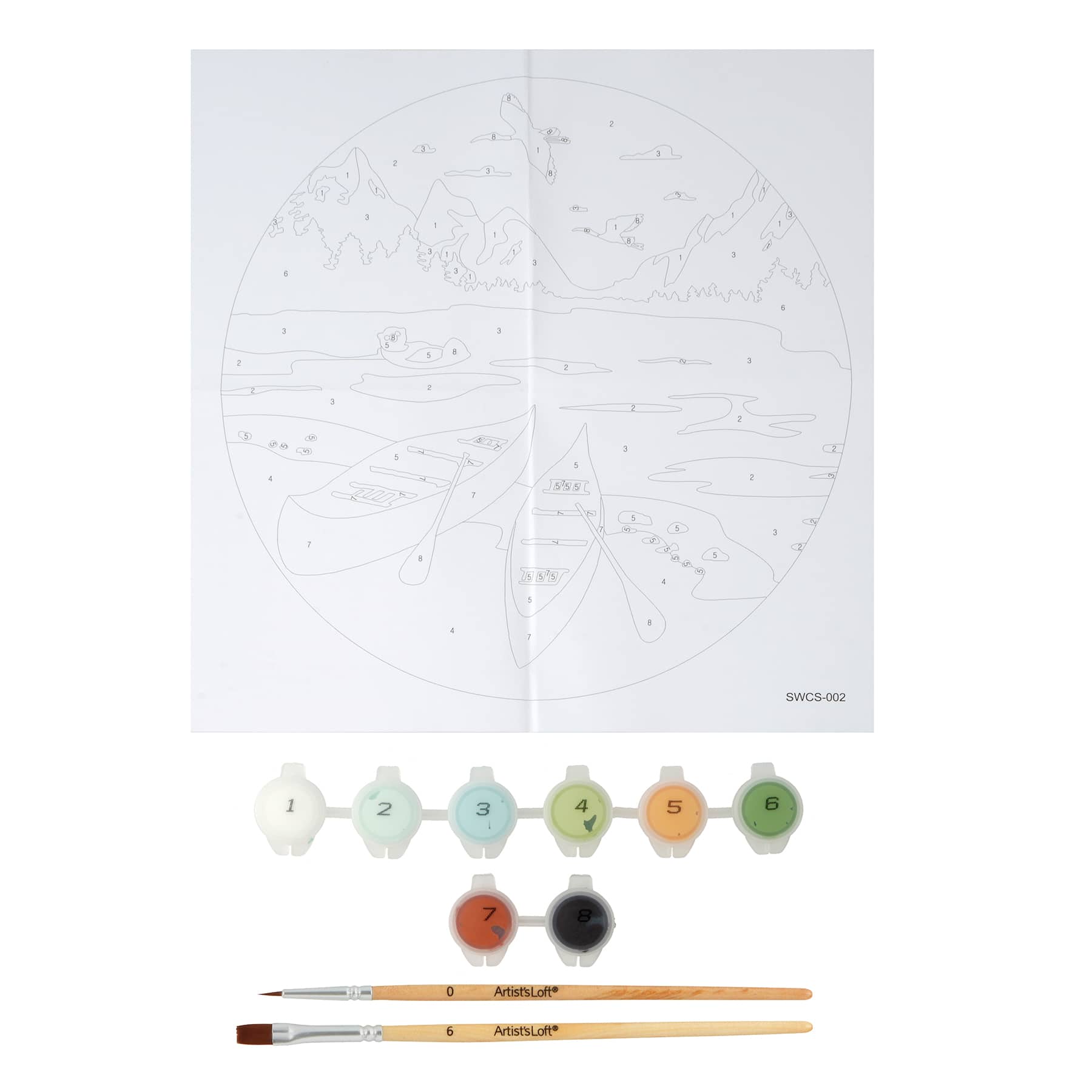 8" Canoe Paint-by-Number Plywood Surface Kit by Artist's Loft®