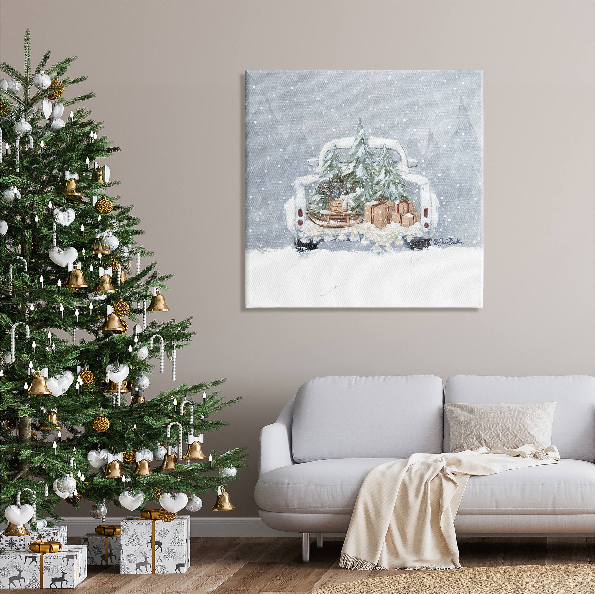Stupell Industries Winter Snow Holiday Gifts Canvas Wall Art