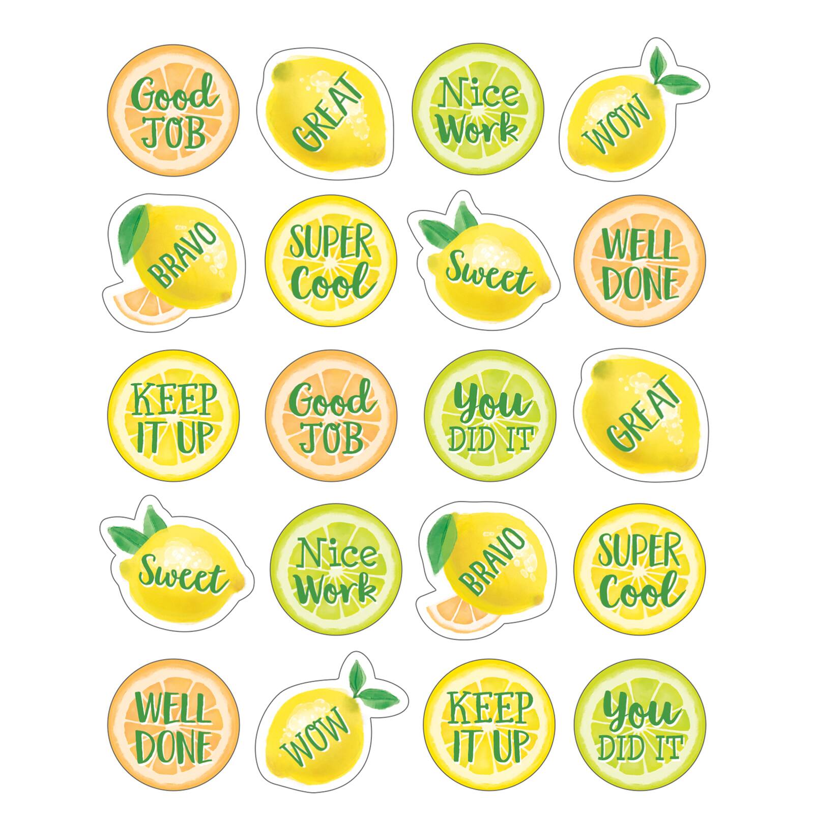Teacher Created Resources Lemon Zest Stickers, 12 Packs of 120