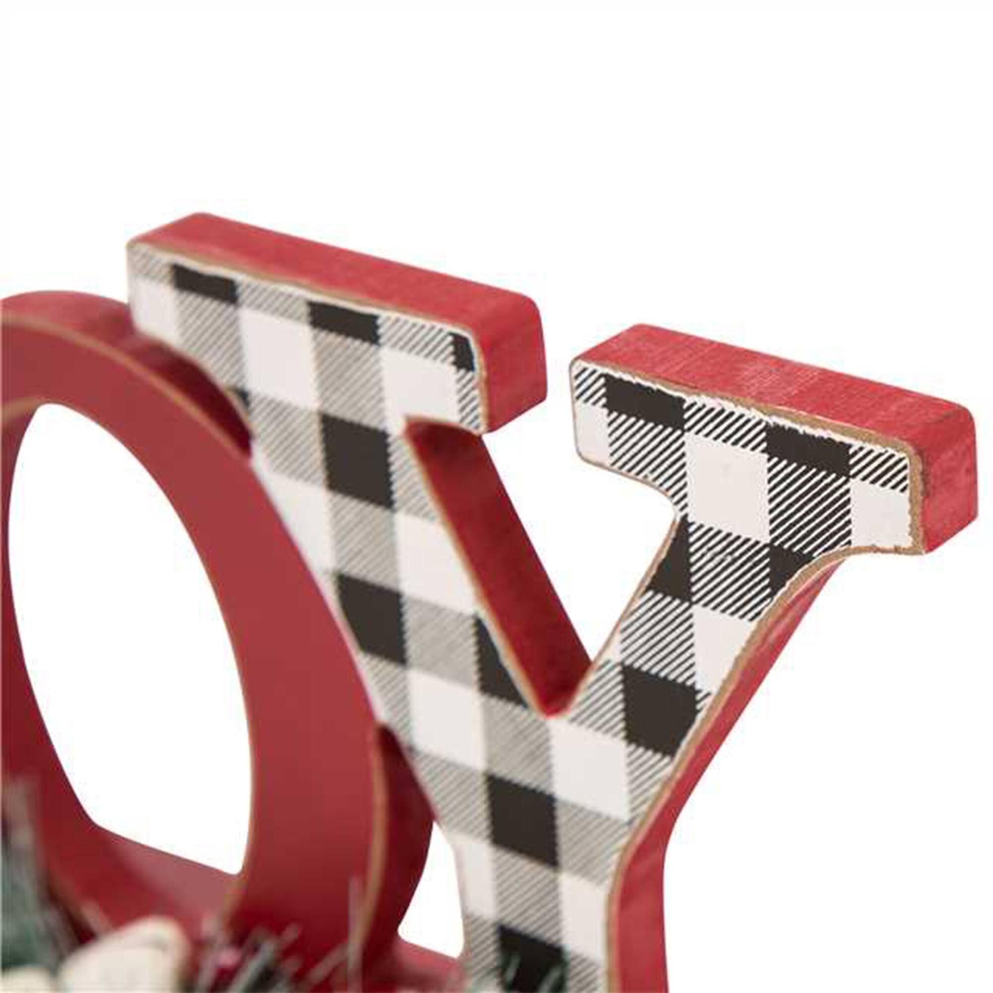 Glitzhome® Christmas Plaid Joy & Noel Table Décor Set