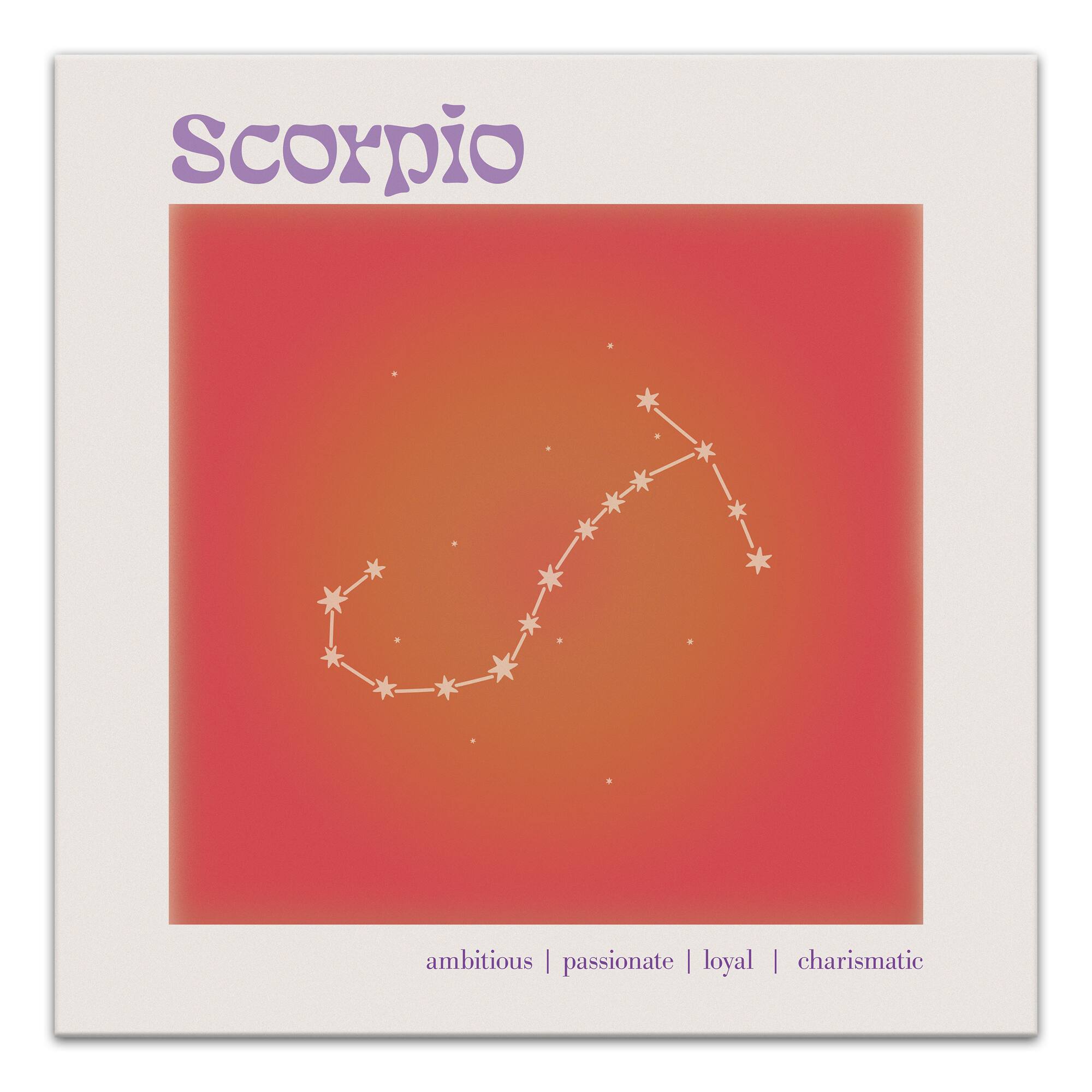 Retro Scorpio Horoscope 20" x 20" Canvas Wall Art