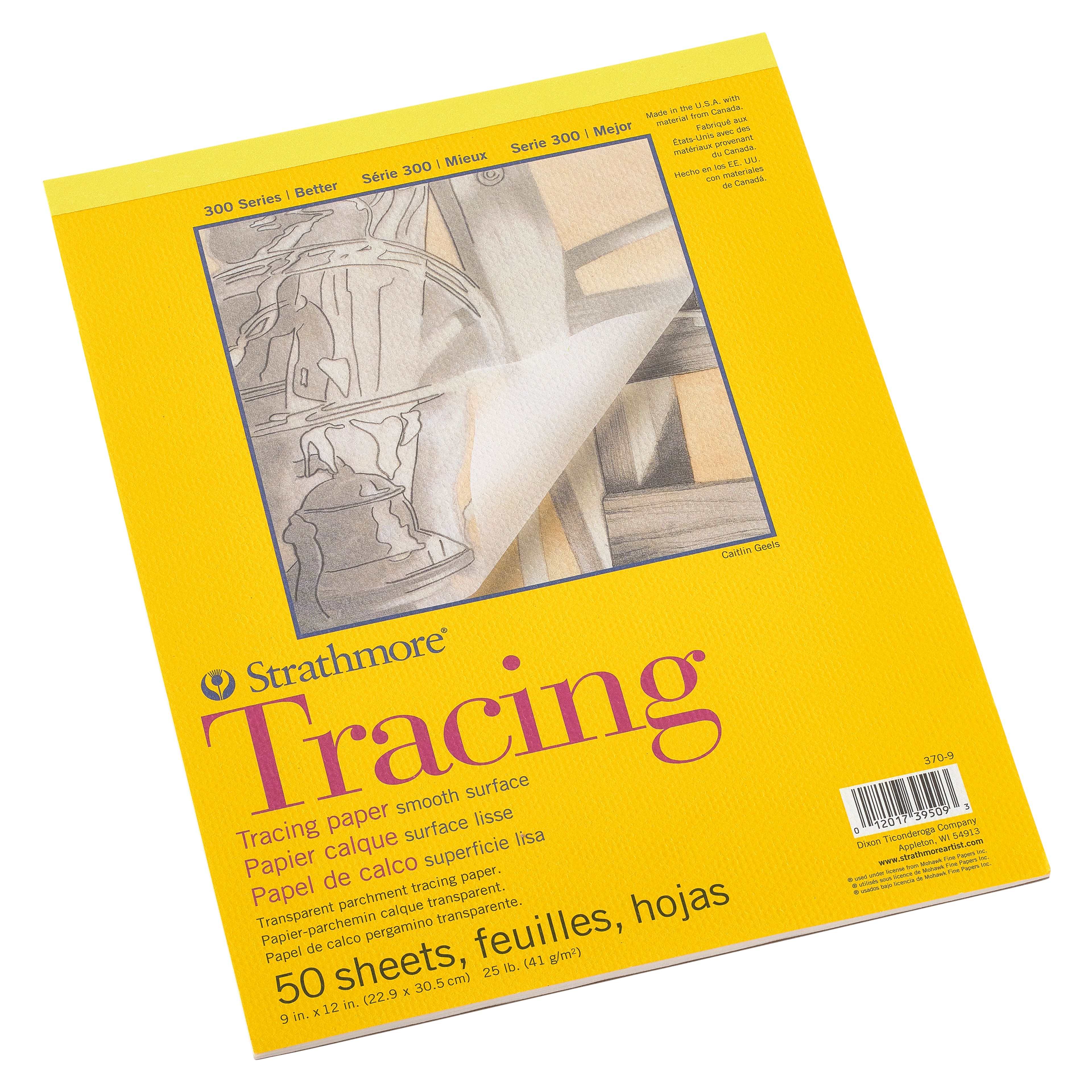 Strathmore Tracing Paper Pad, 300 Series, Tape-Bound, 50 Sheets, 9 x