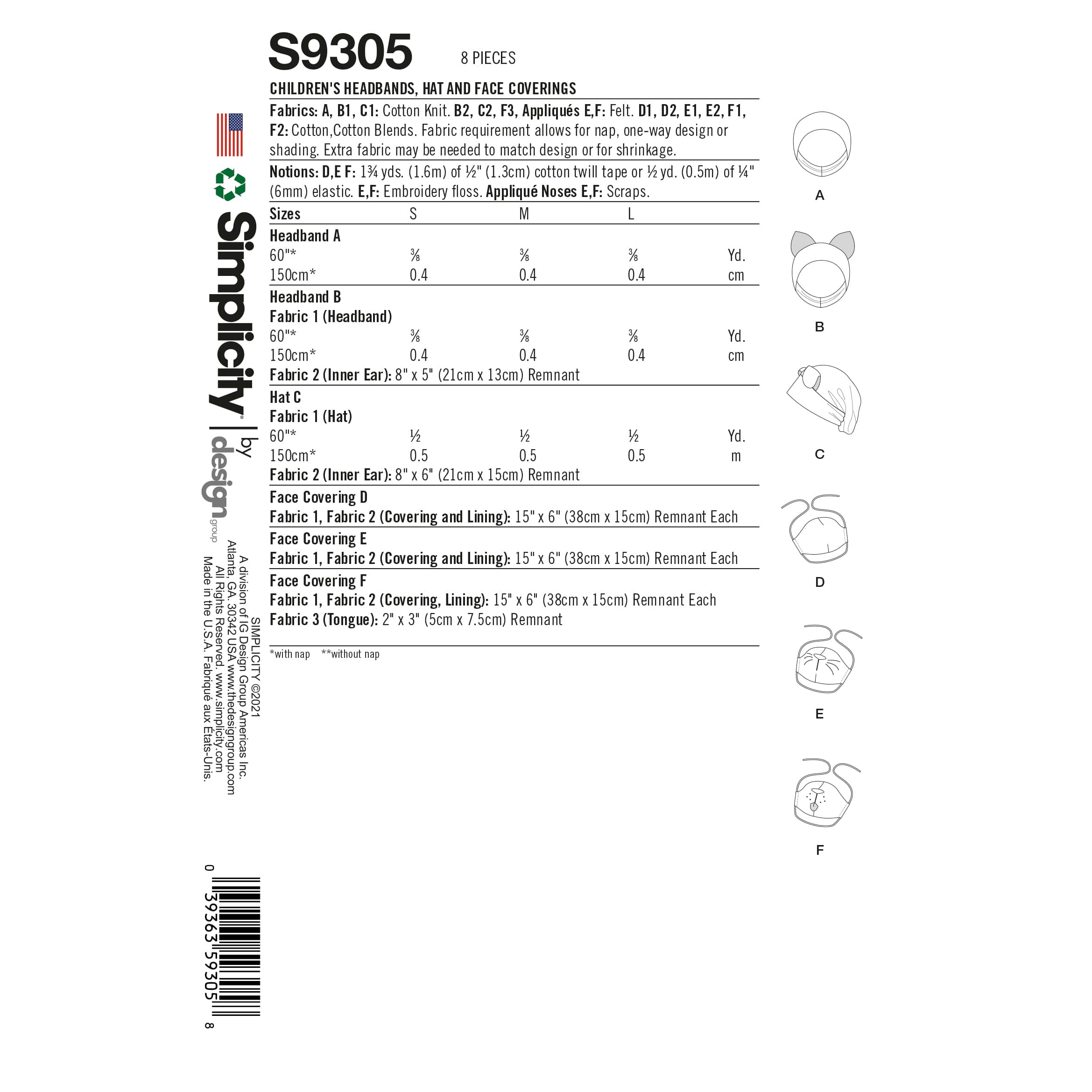 Simplicity® Pattern S9305