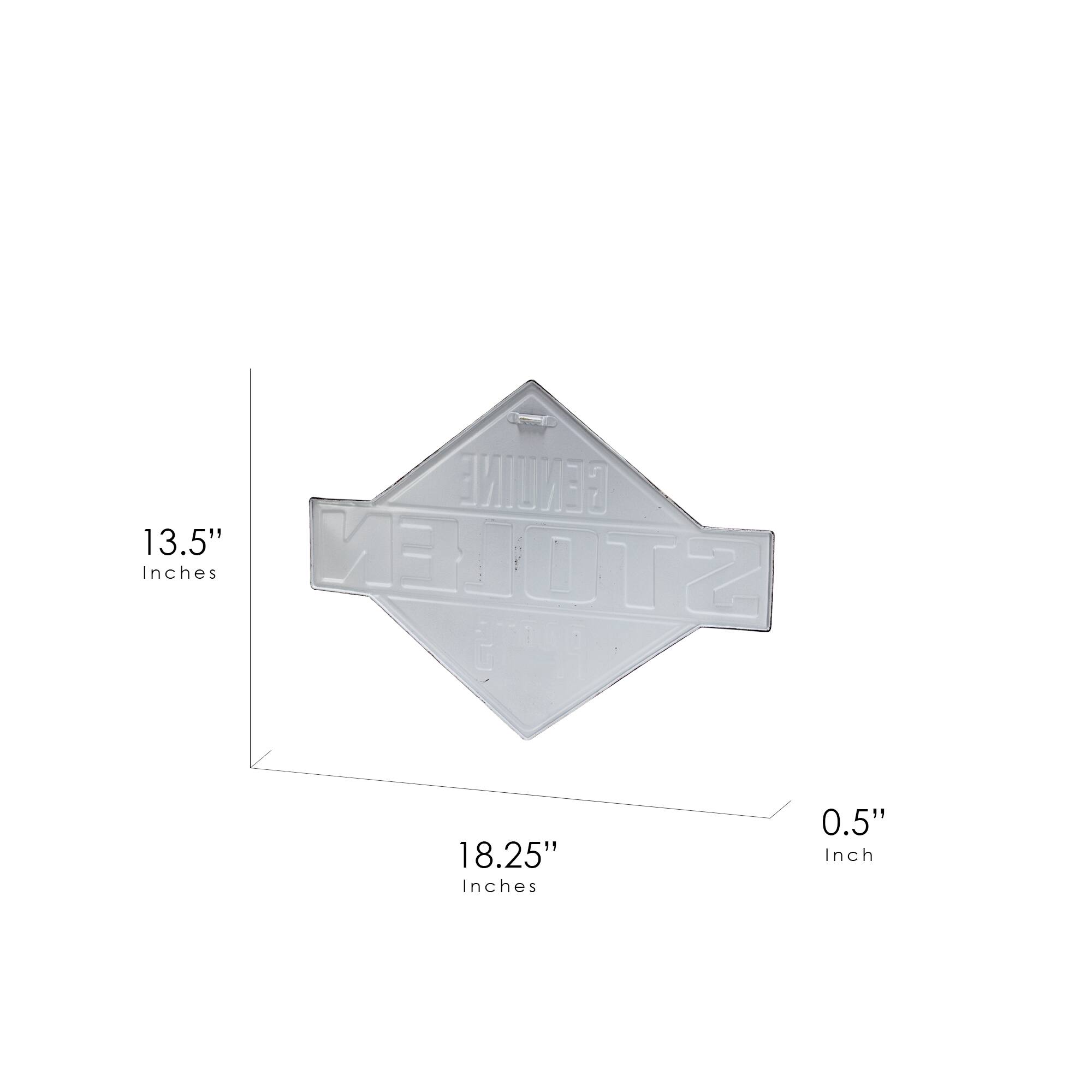 American Art Décor™ 18.25" Genuine Stolen Parts Embossed Metal Sign