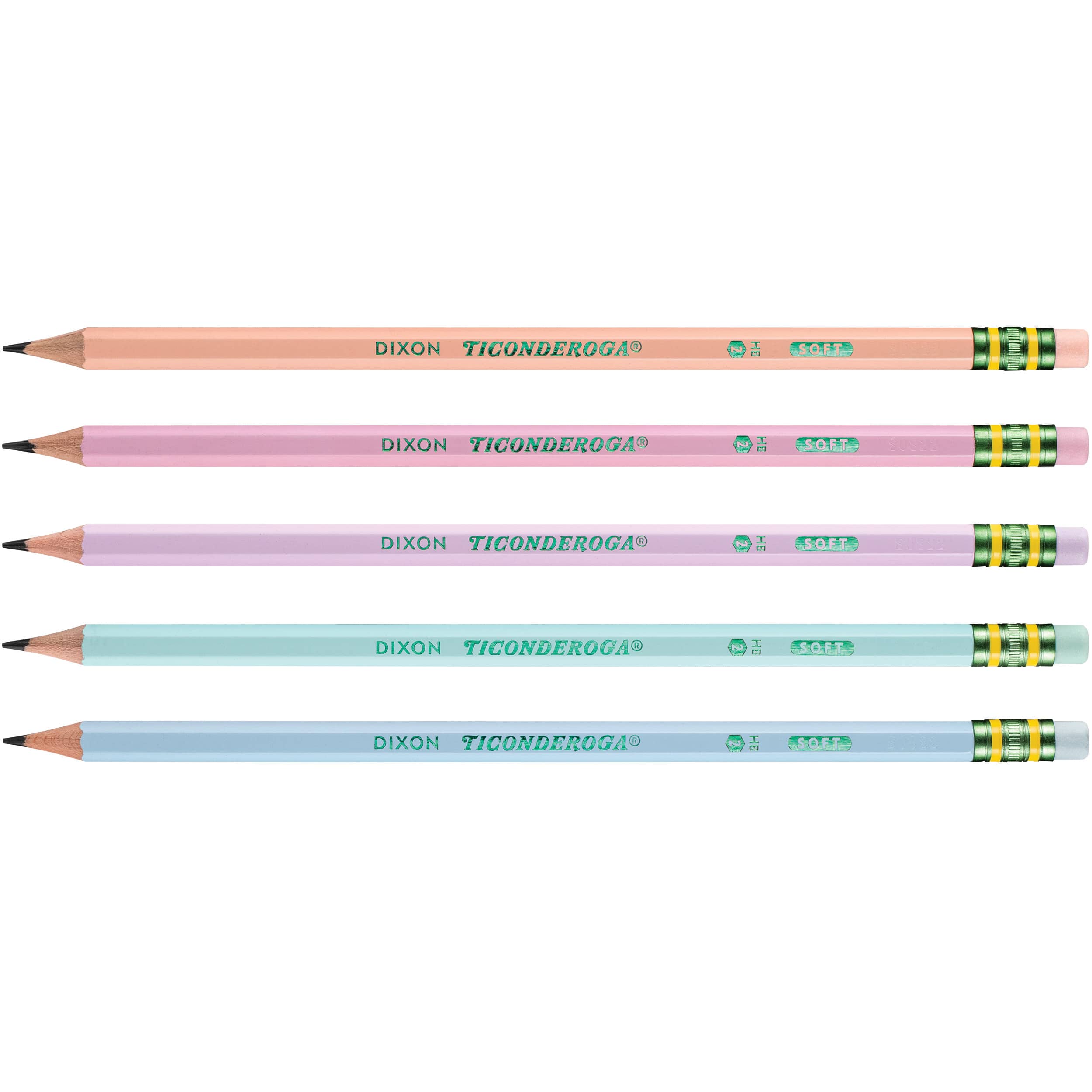 Ticonderoga® No.2 HB Pastel Wood-Cased Pencil Set