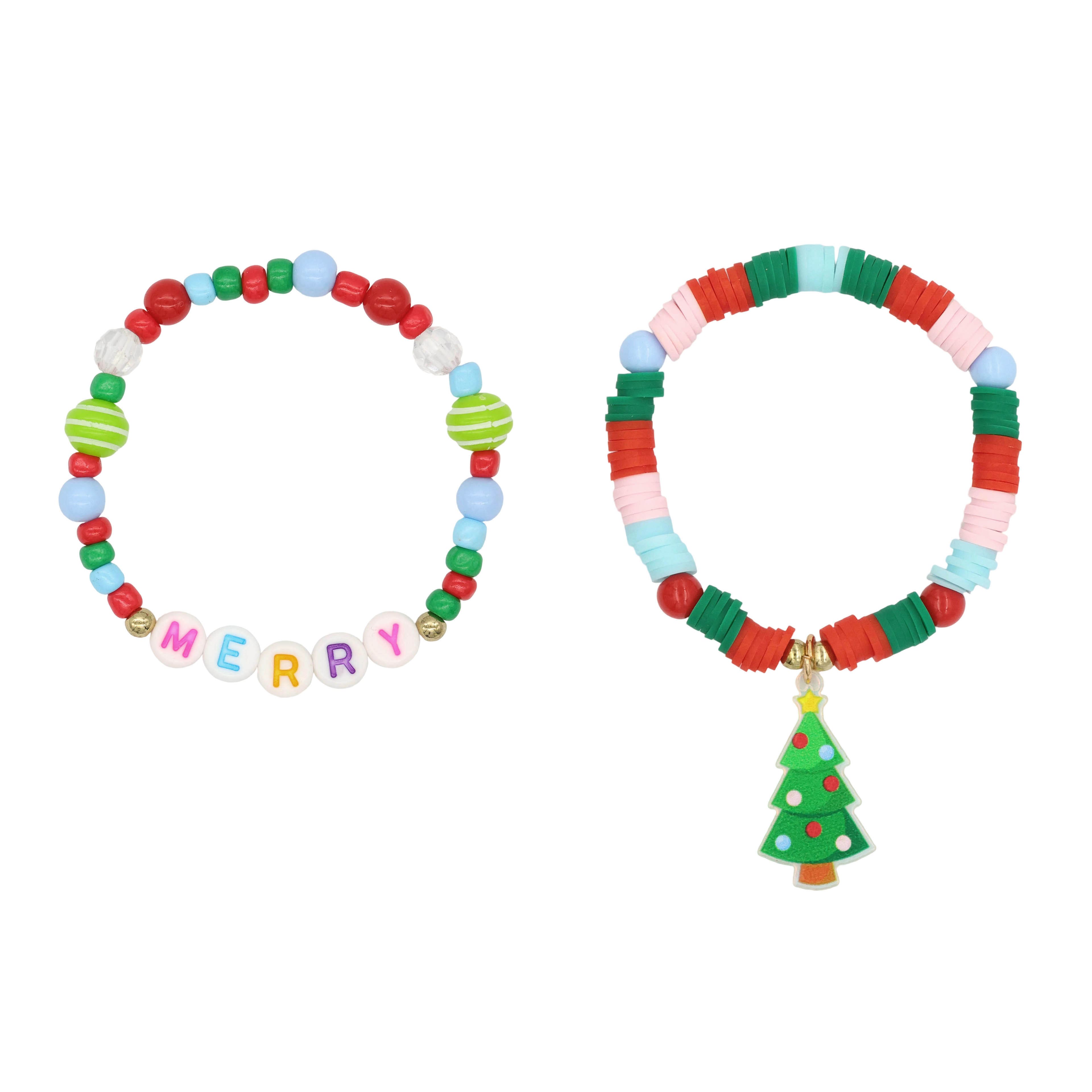 Christmas Tree Bead Bracelets by Creatology™ | Michaels