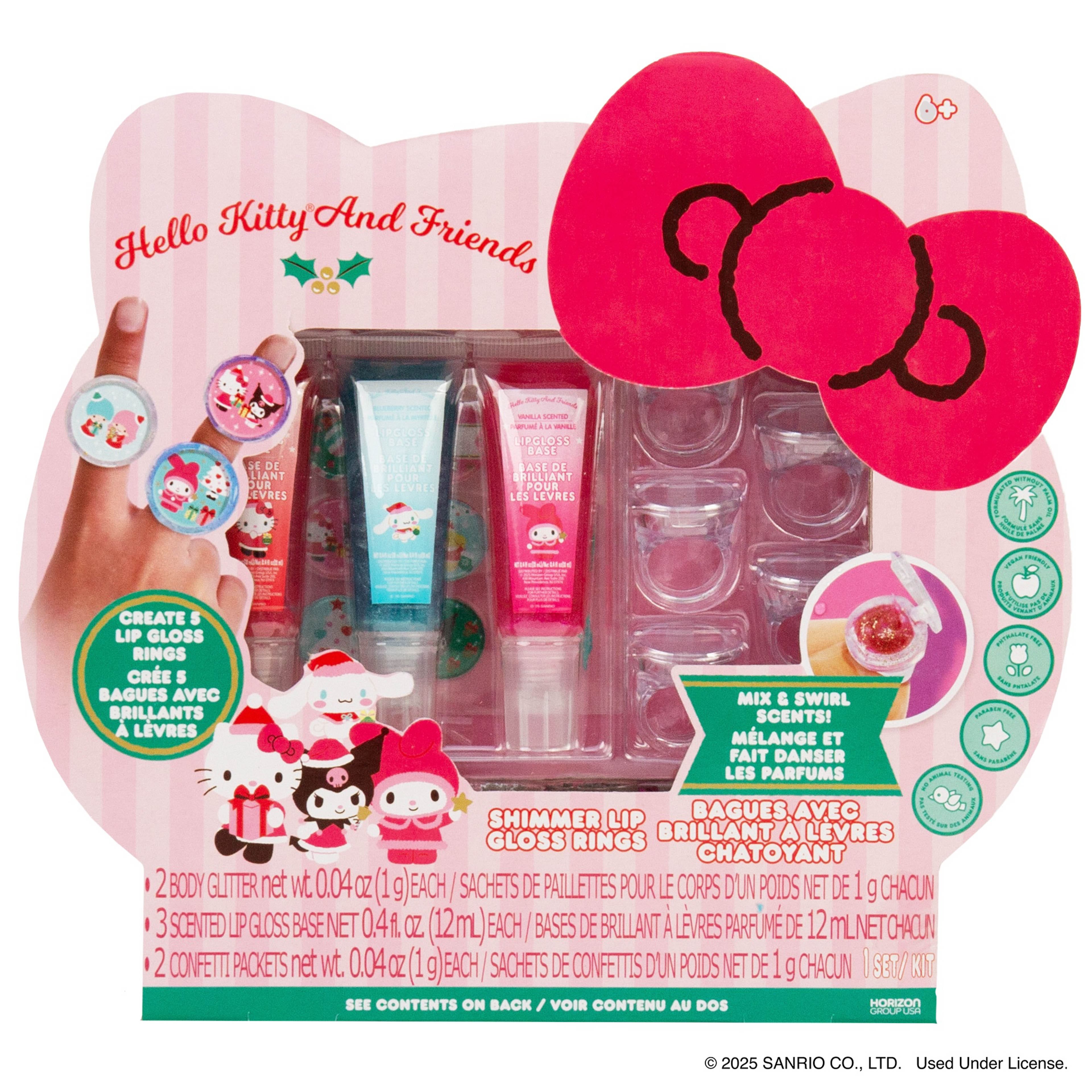Hello Kitty® & Friends Holiday Shimmer Lip Gloss Rings Kit