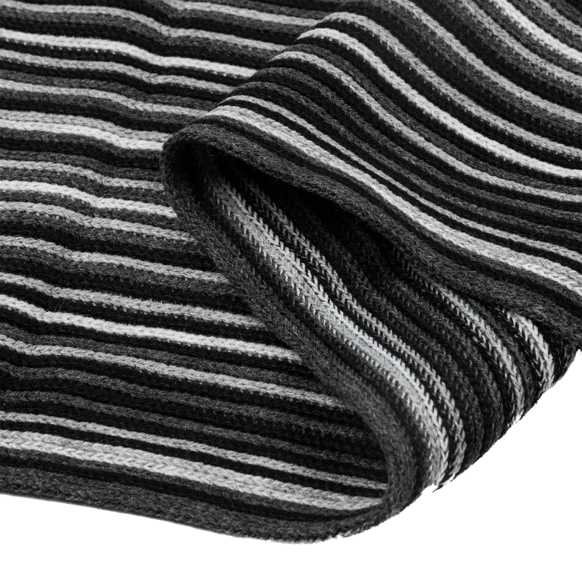 Glitzhome® 70" Men's Black & White Striped Scarf with Tassels