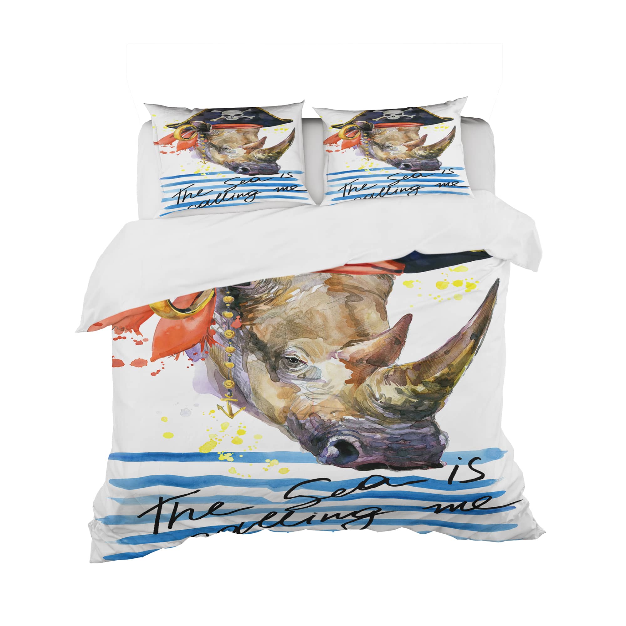 Designart &#x27;Pirate Animal in Hat The Sea Is Calling Me - Modern kids Duvet Cover Set
