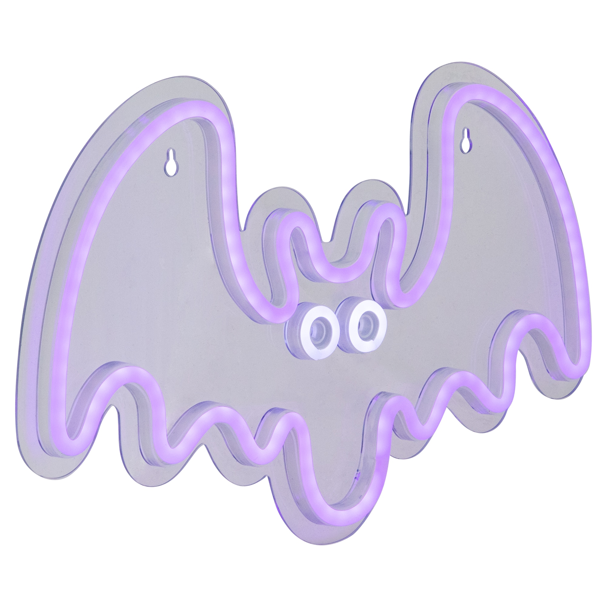 15" Purple LED Neon Style Purple Bat Halloween Window Silhouette